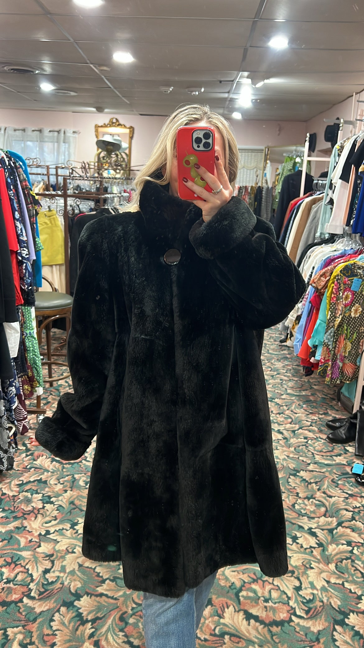 Sheared Beaver Stroller Coat