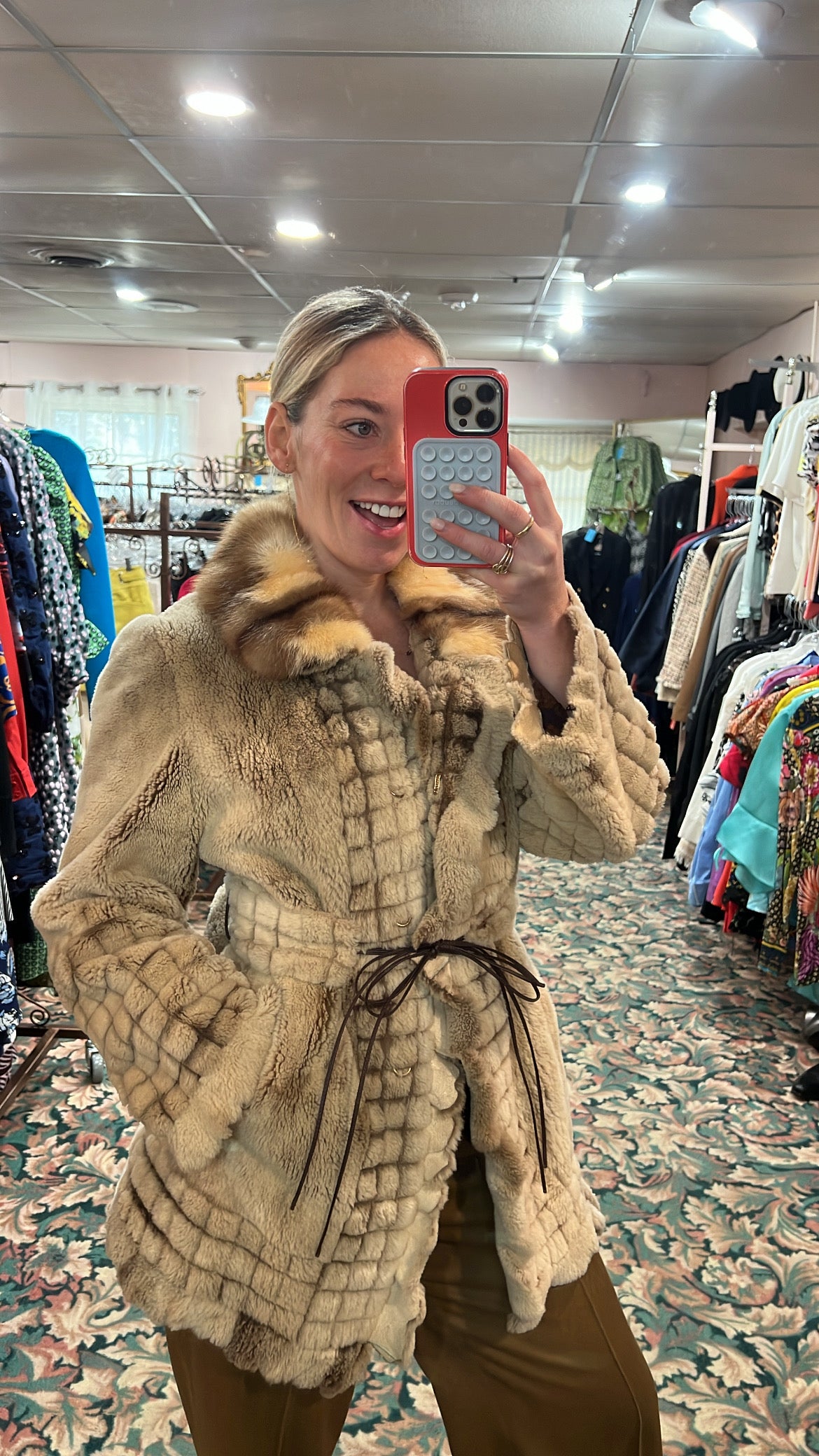 Sheared Raccoon Fur Coat