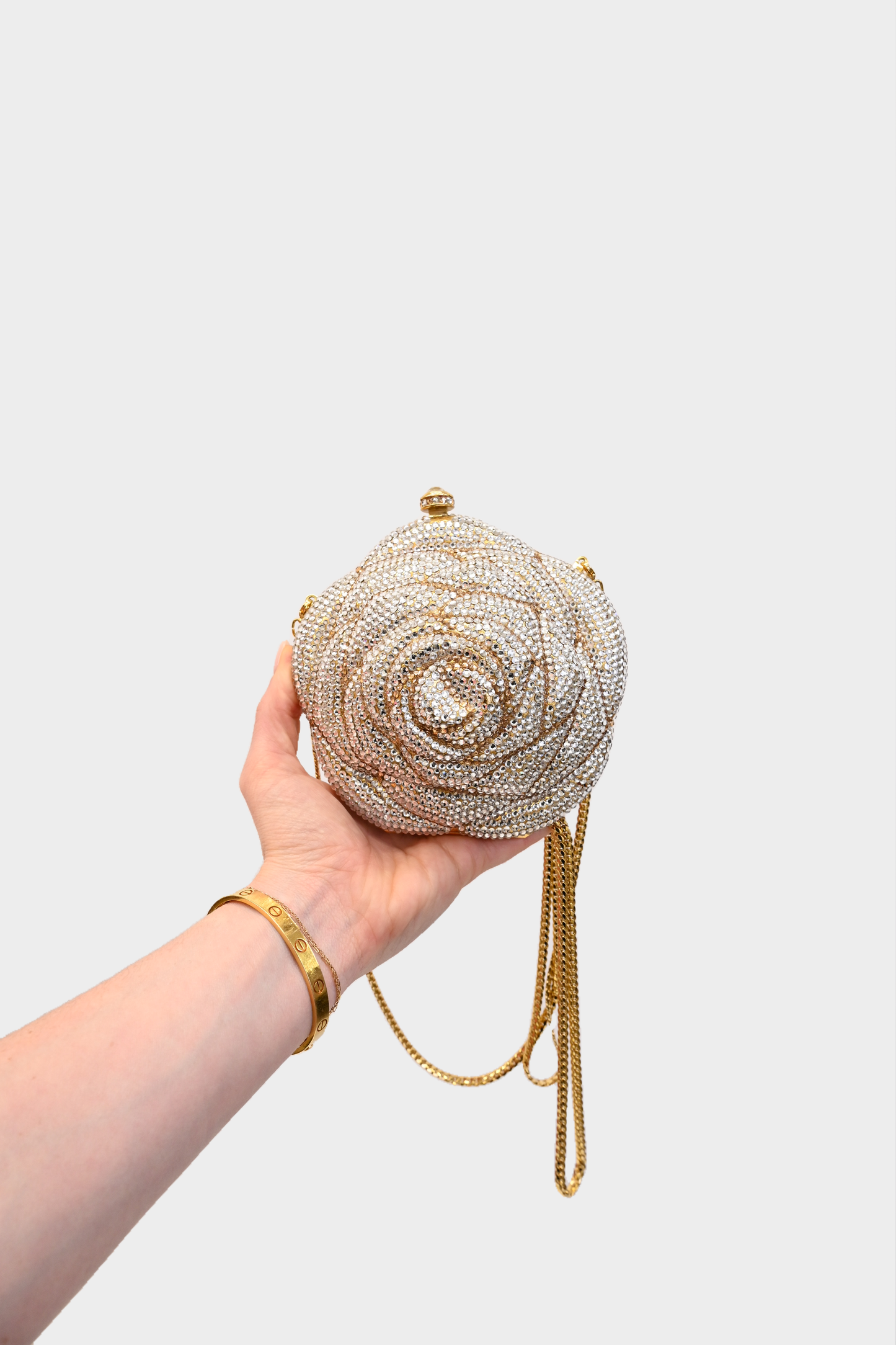 Unsigned Crystal Rose Minaudière Evening Bag