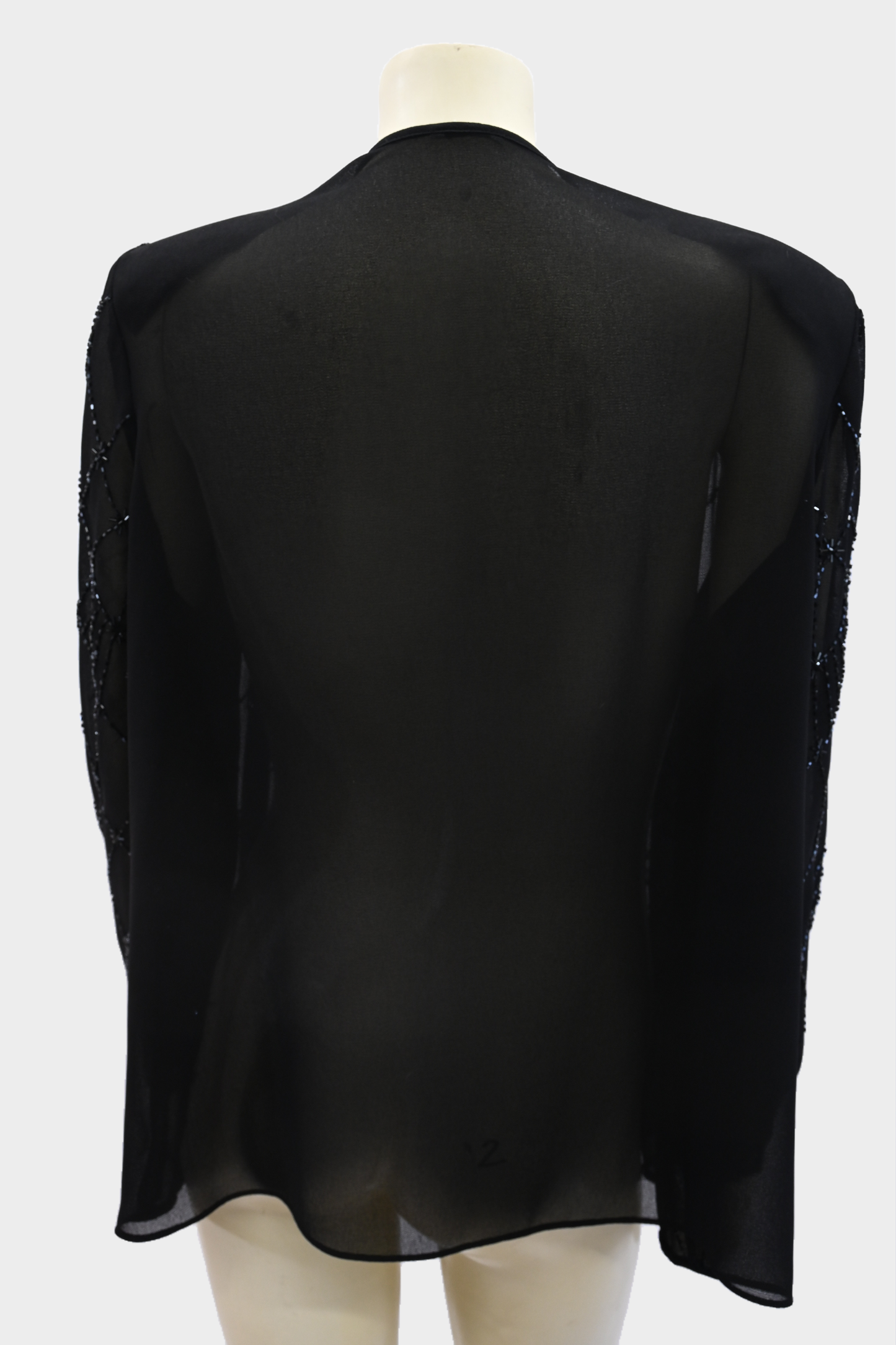 Vintage Black Sheer Beaded Evening Jacket