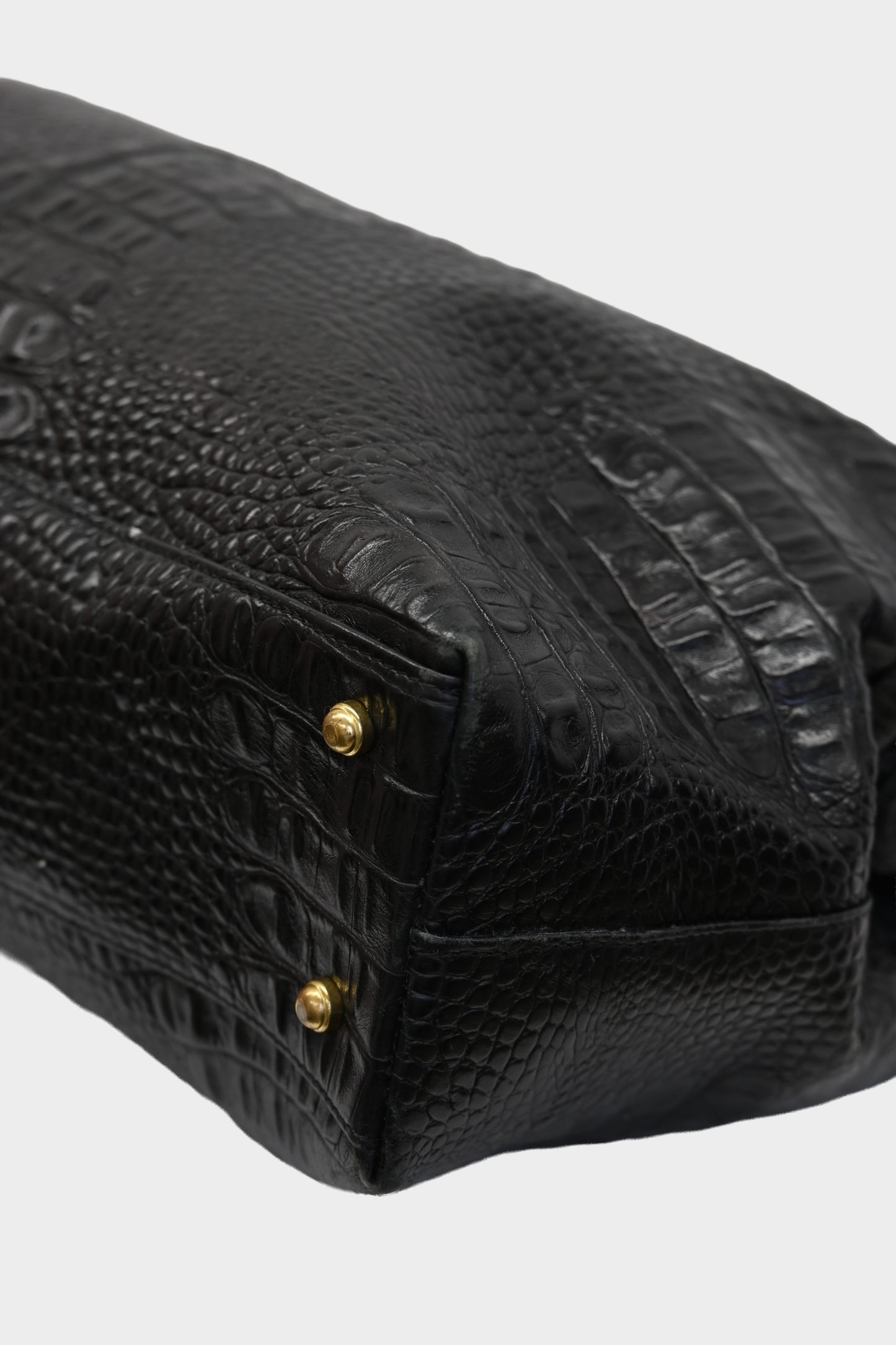 Vintage Brahmin Embossed Croc Leather Satchel