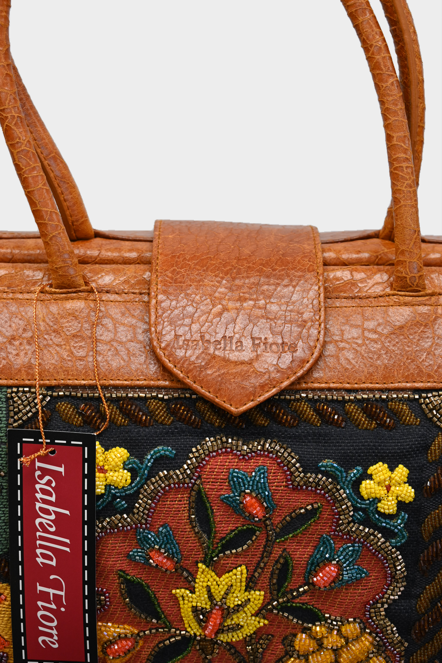 Isabella Fiore Beaded Patchwork Handbag NWT