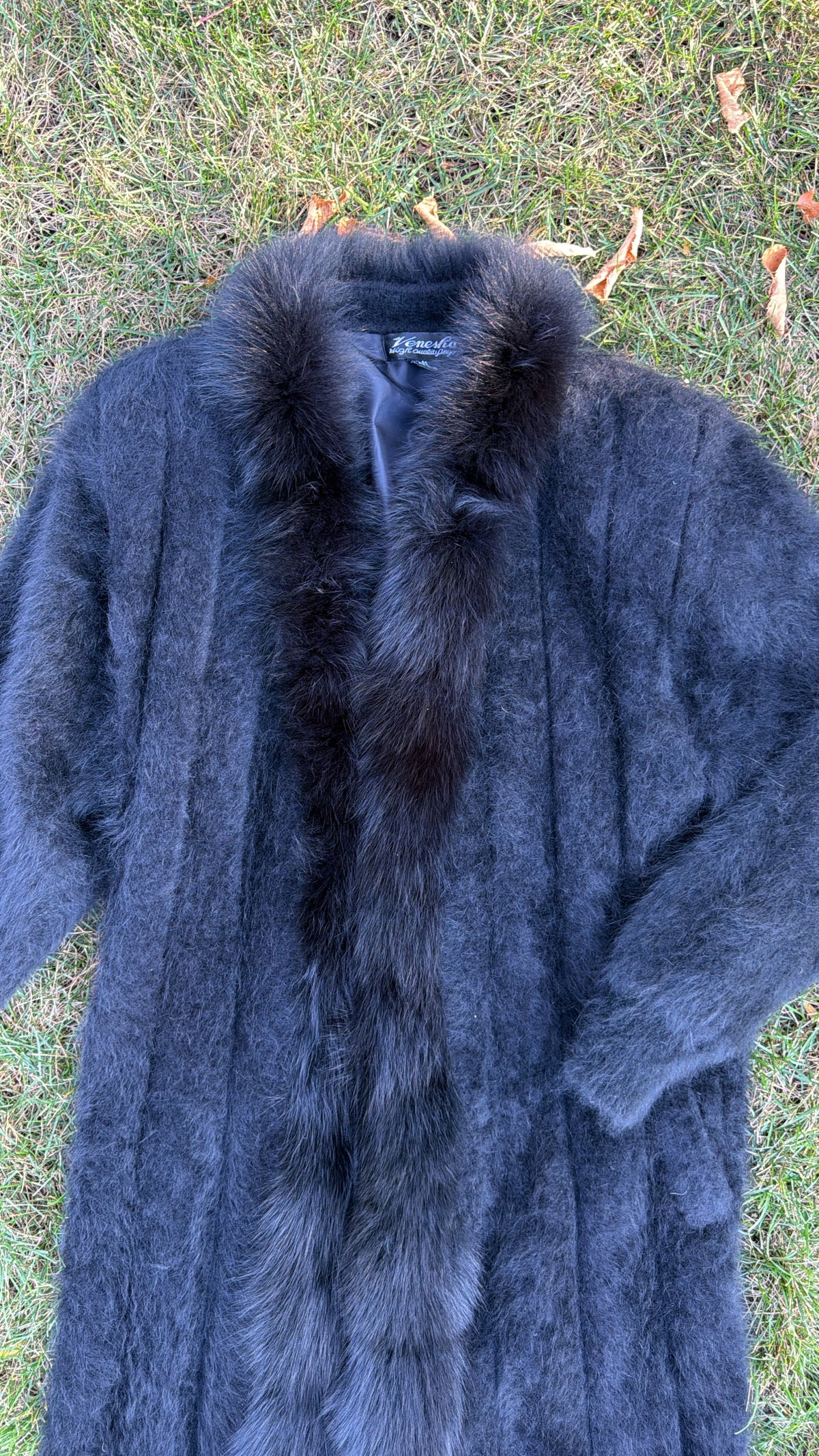 Vintage Angora Coat with Fox Trim