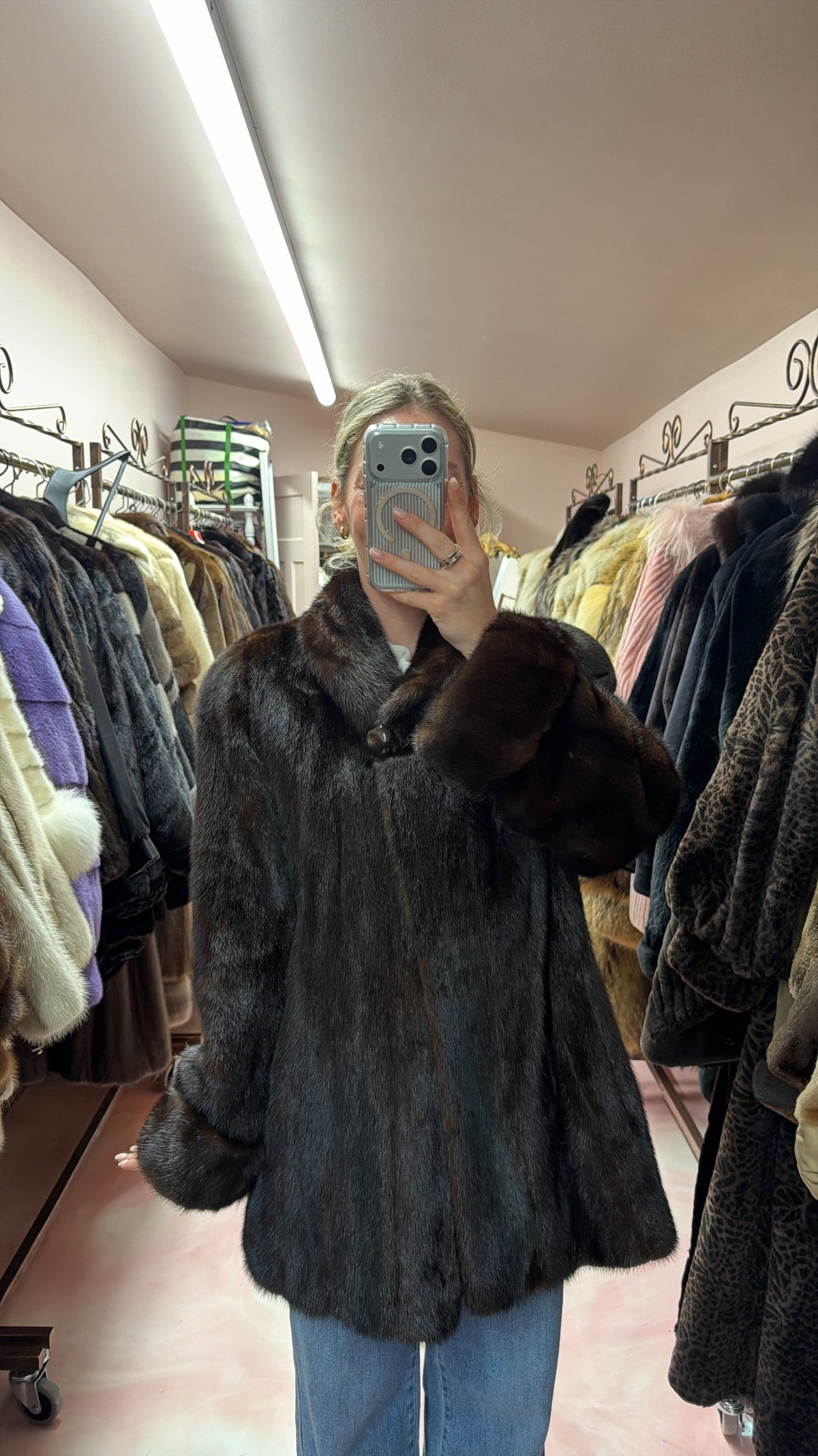 Chocolate Brown Mink Jacket