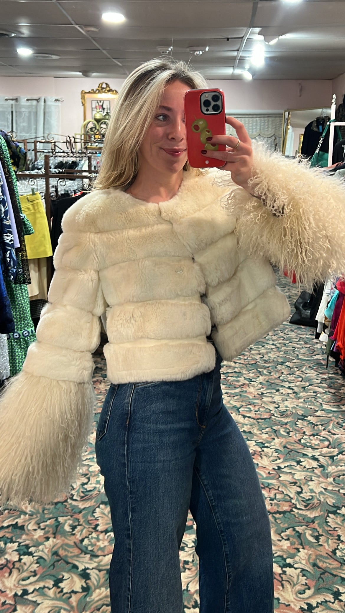 Rabbit and Mongolian Fur Jacket