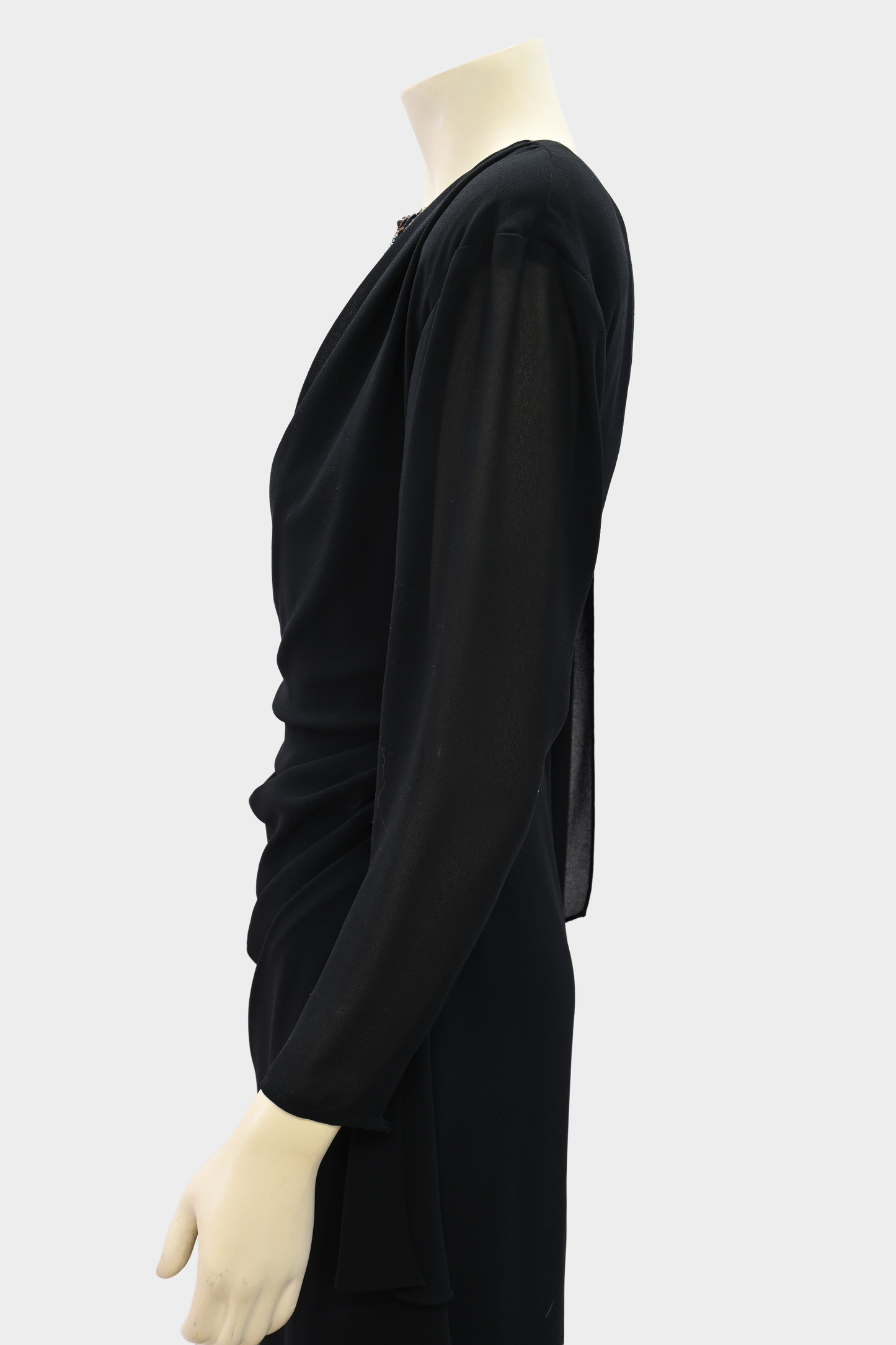 Vintage Casadei Black Beaded Cape Dress