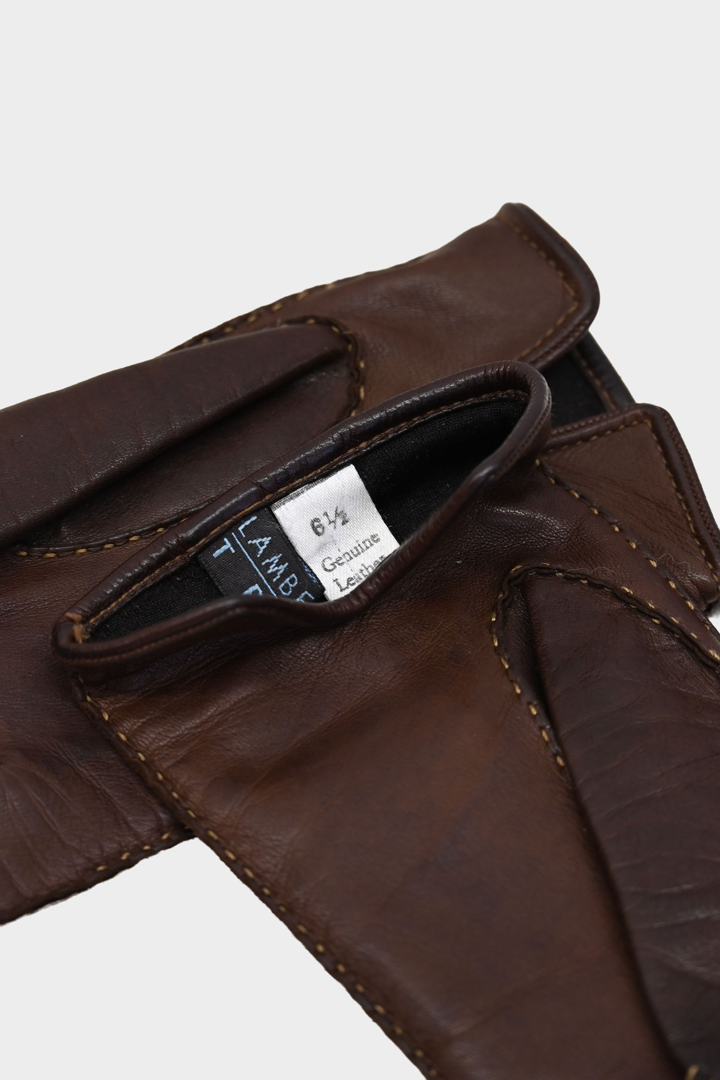 Genuine Leather Two-Tone Leather Gloves