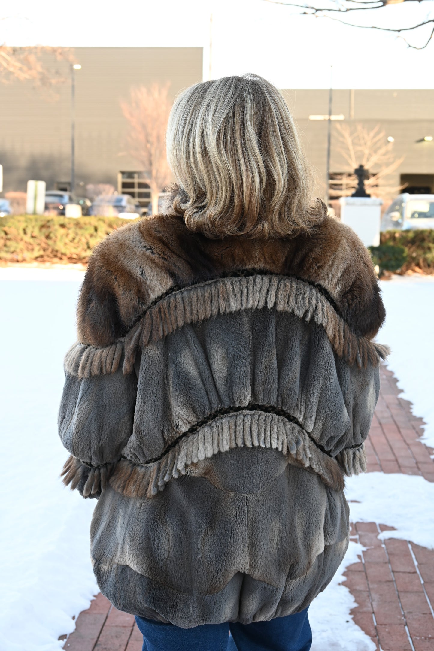 Sheared and Natural Muskrat Fur Jacket