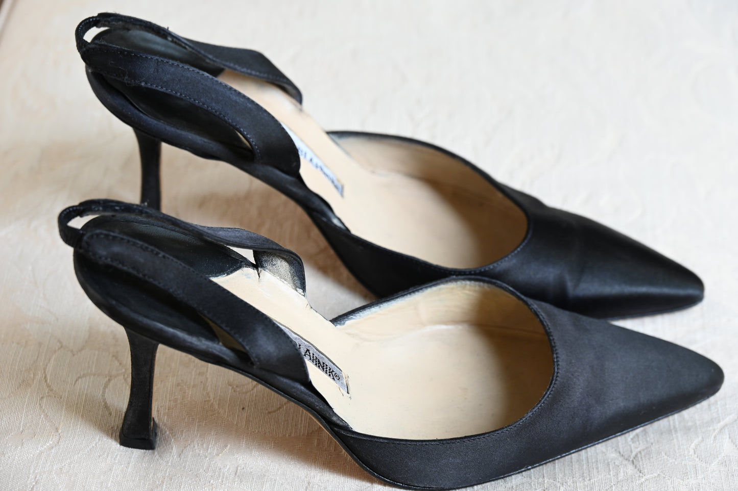 Manolo Blahnik Satin Slingback Heels