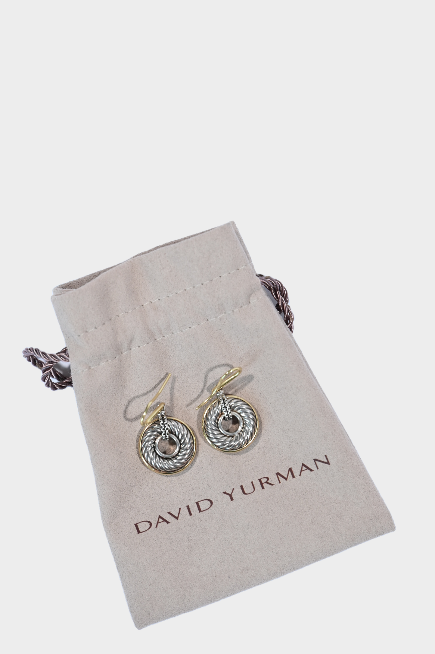 David Yurman Two-Tone Cable Donut Drop Earrings