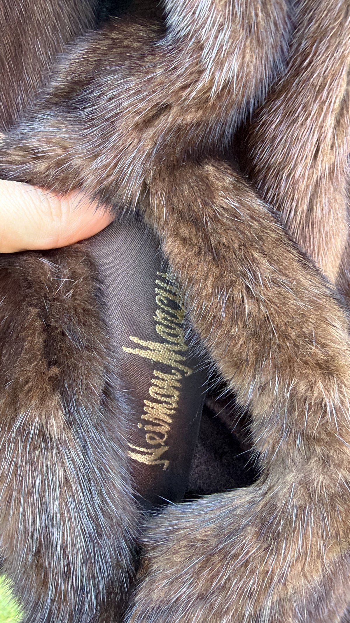 Neiman Marcus Mink Fur & Leather Whipstitch Reversible Jacket