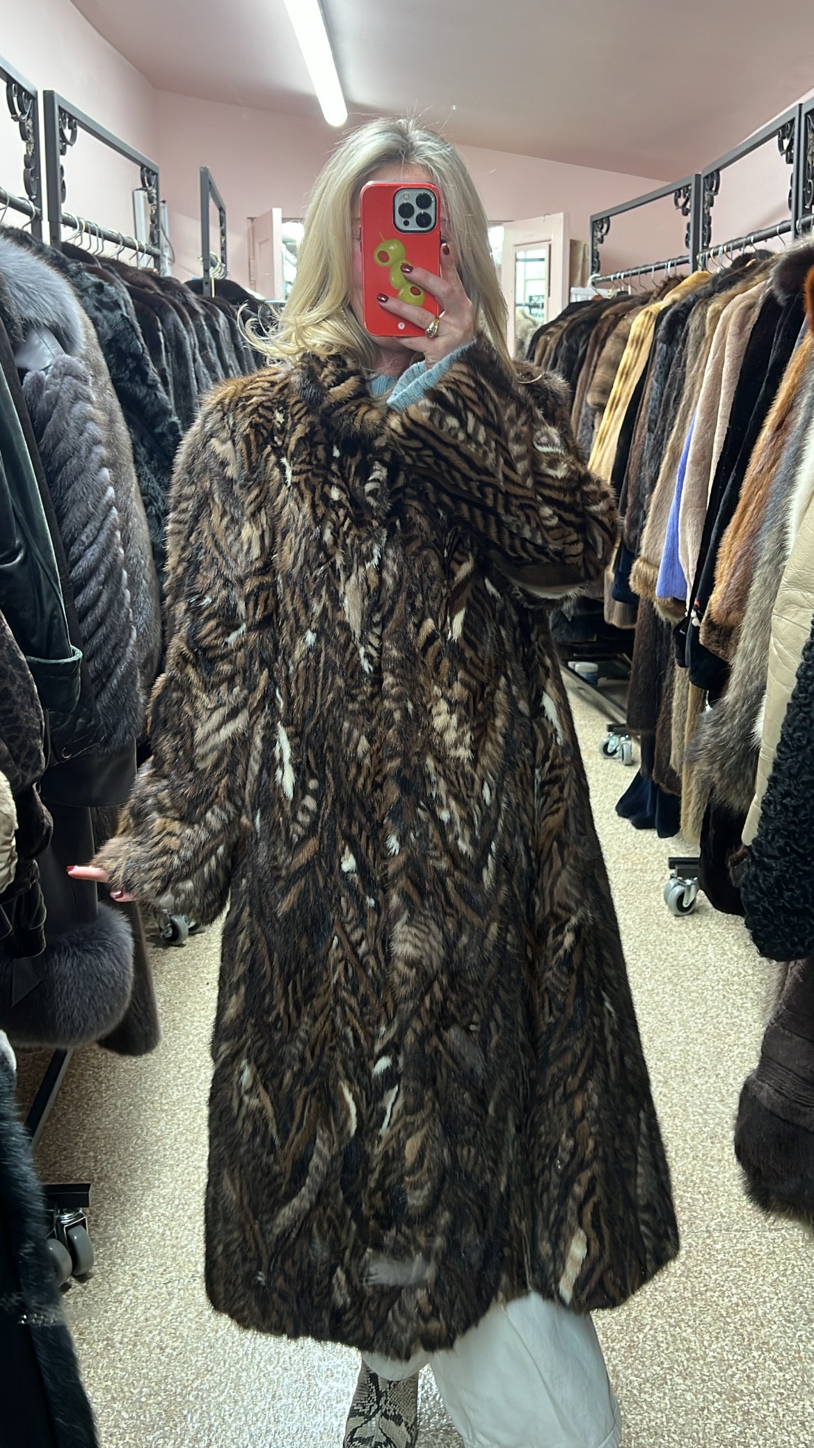 Natural Tone Mink Fur Coat