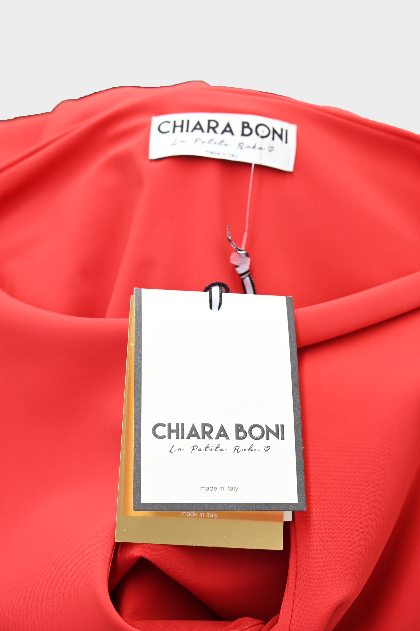 Chiara Boni La Petite Robe Red Keyhole Neck Dress NWT