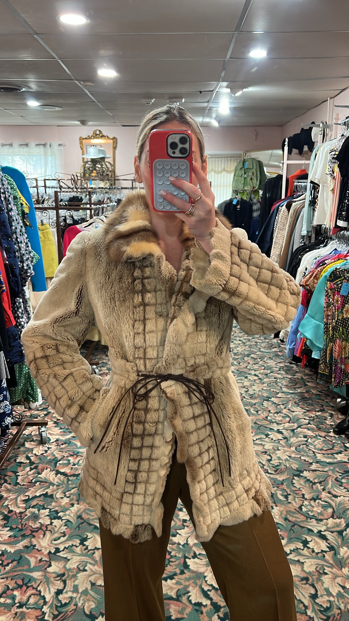 Sheared Raccoon Fur Coat