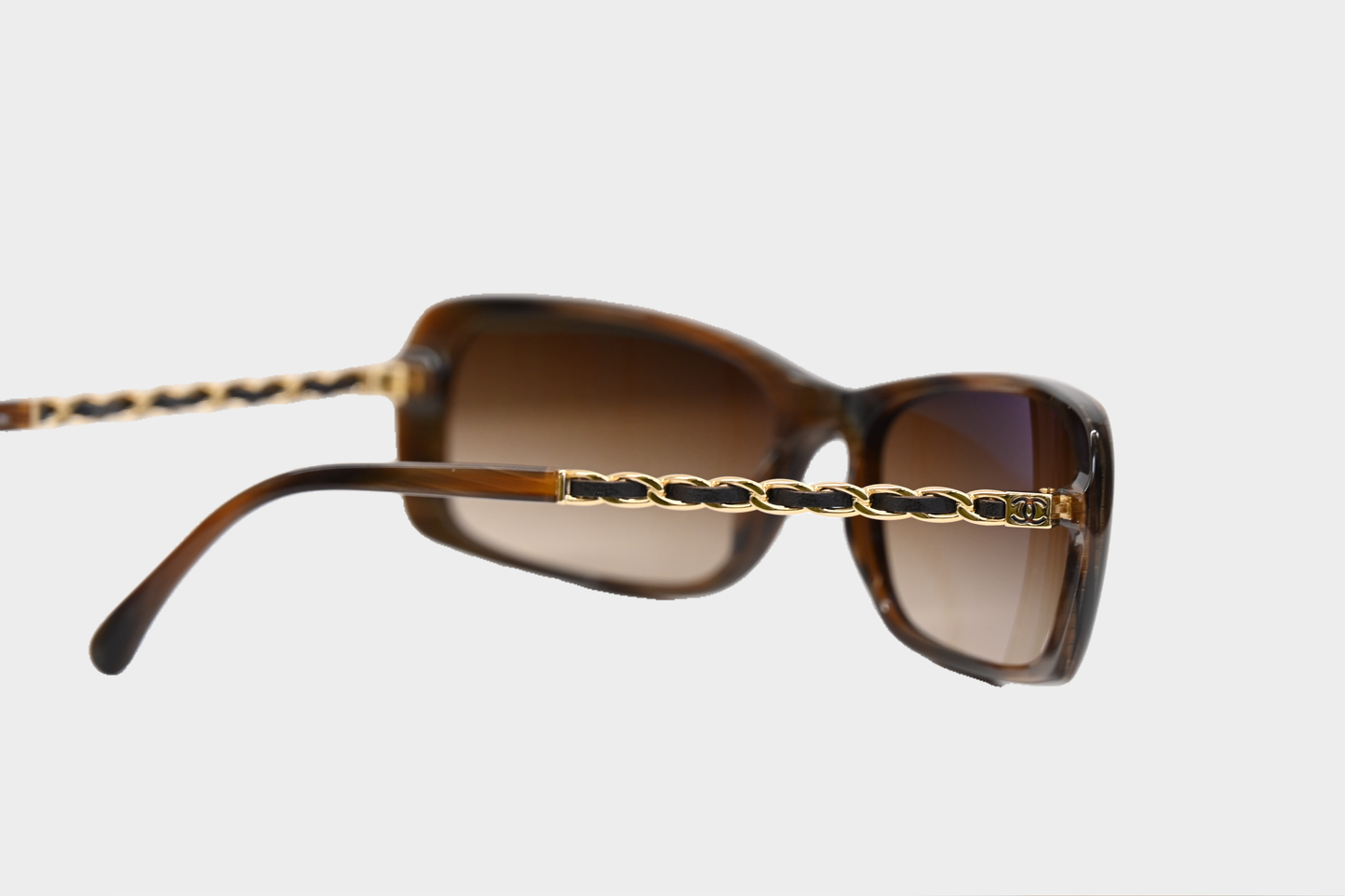 Chanel Brown Chain-Link Sunglasses