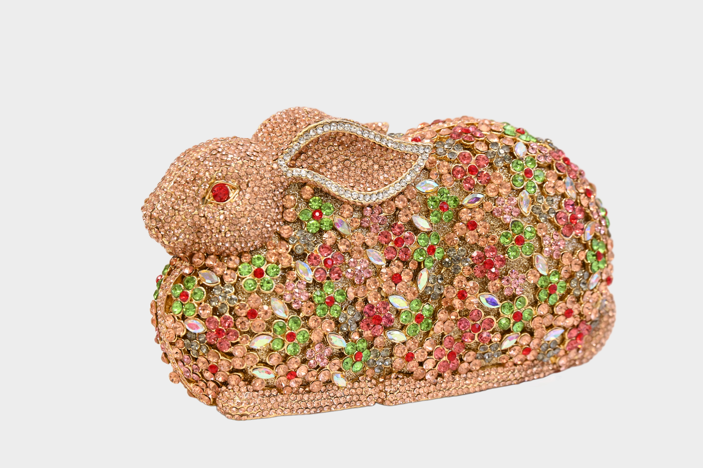 Crystal Embellished Bunny Minaudière Clutch