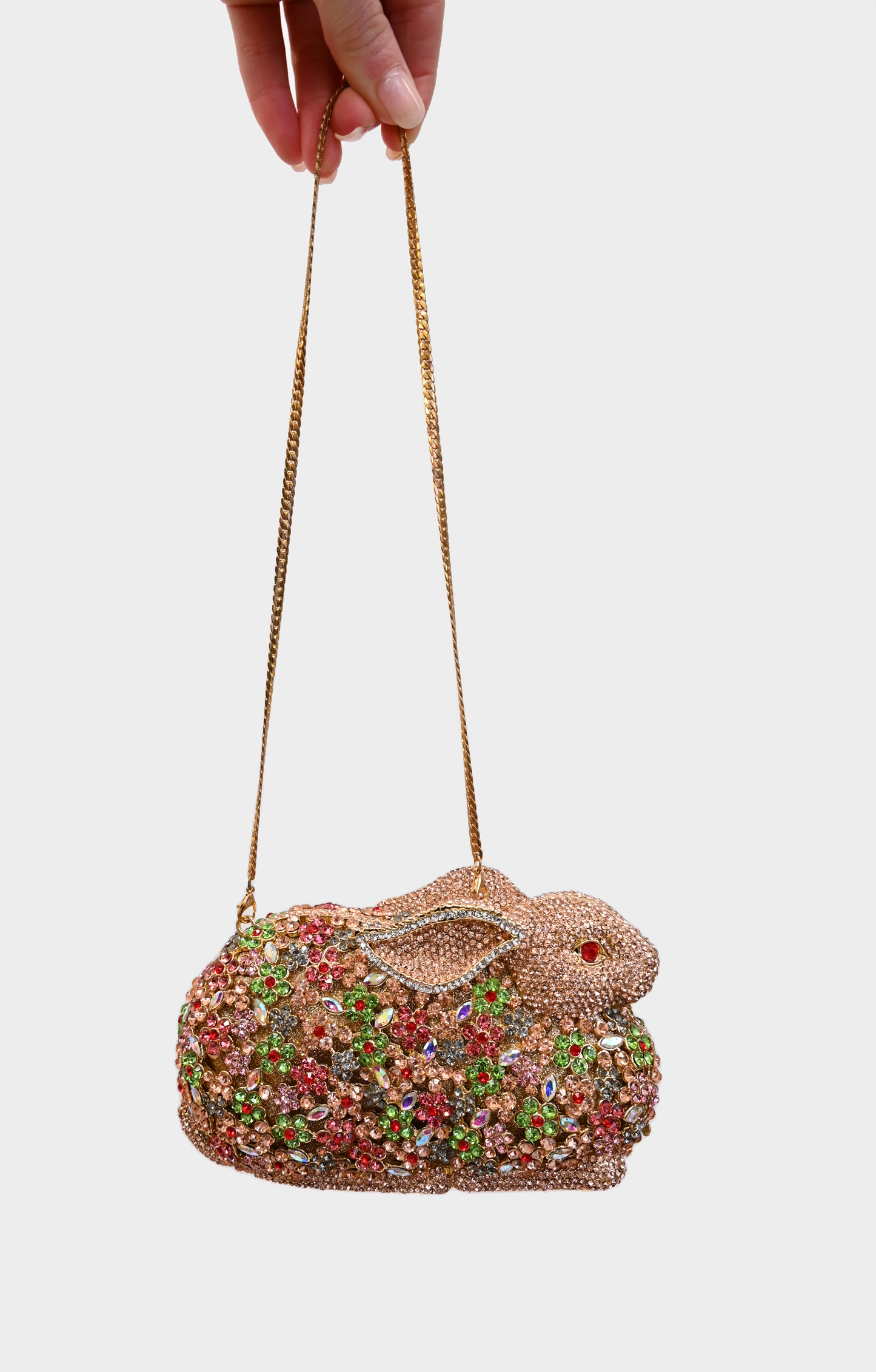 Crystal Embellished Bunny Minaudière Clutch