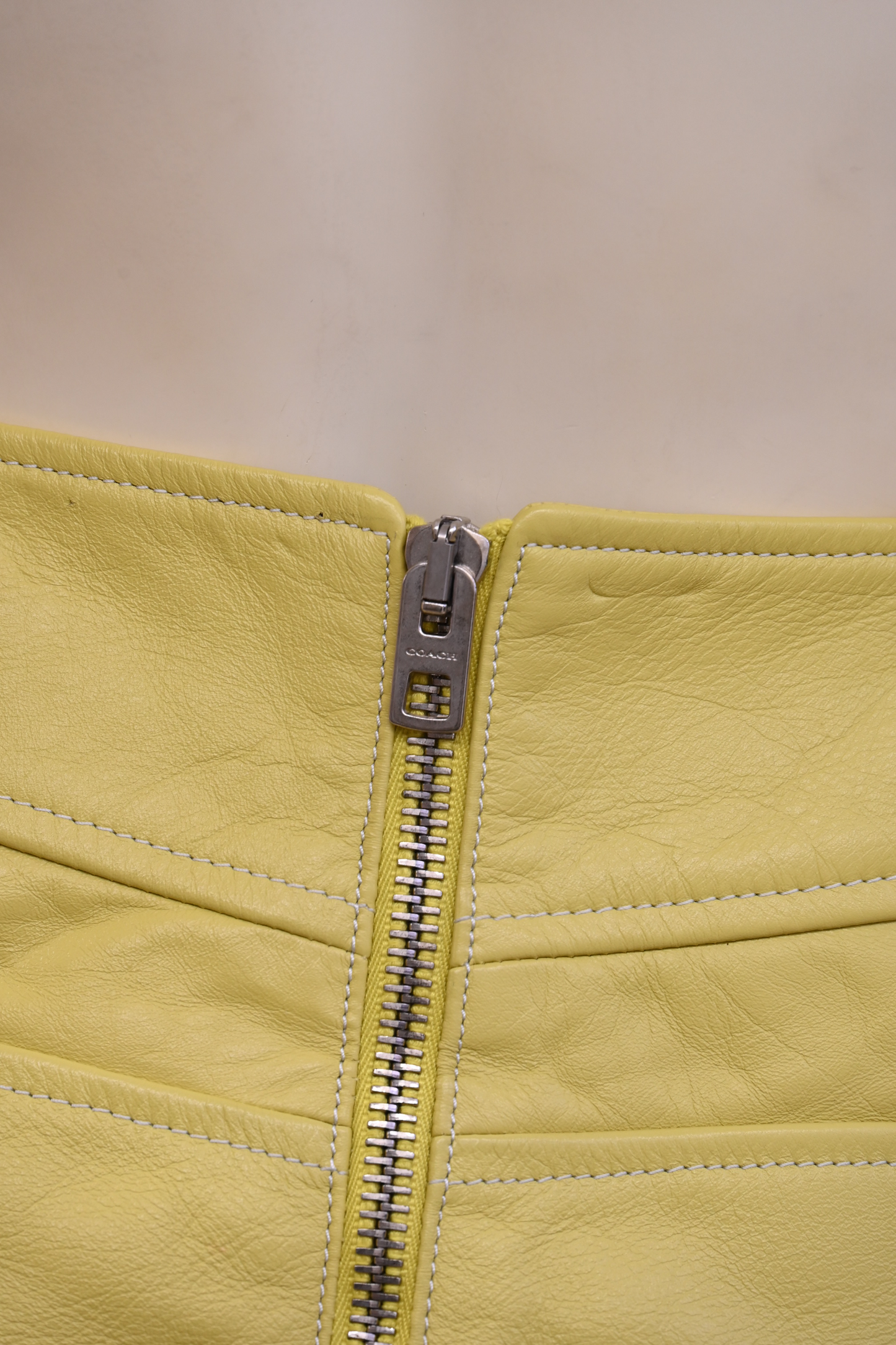 Coach Calf Leather Mini Skirt, NWT