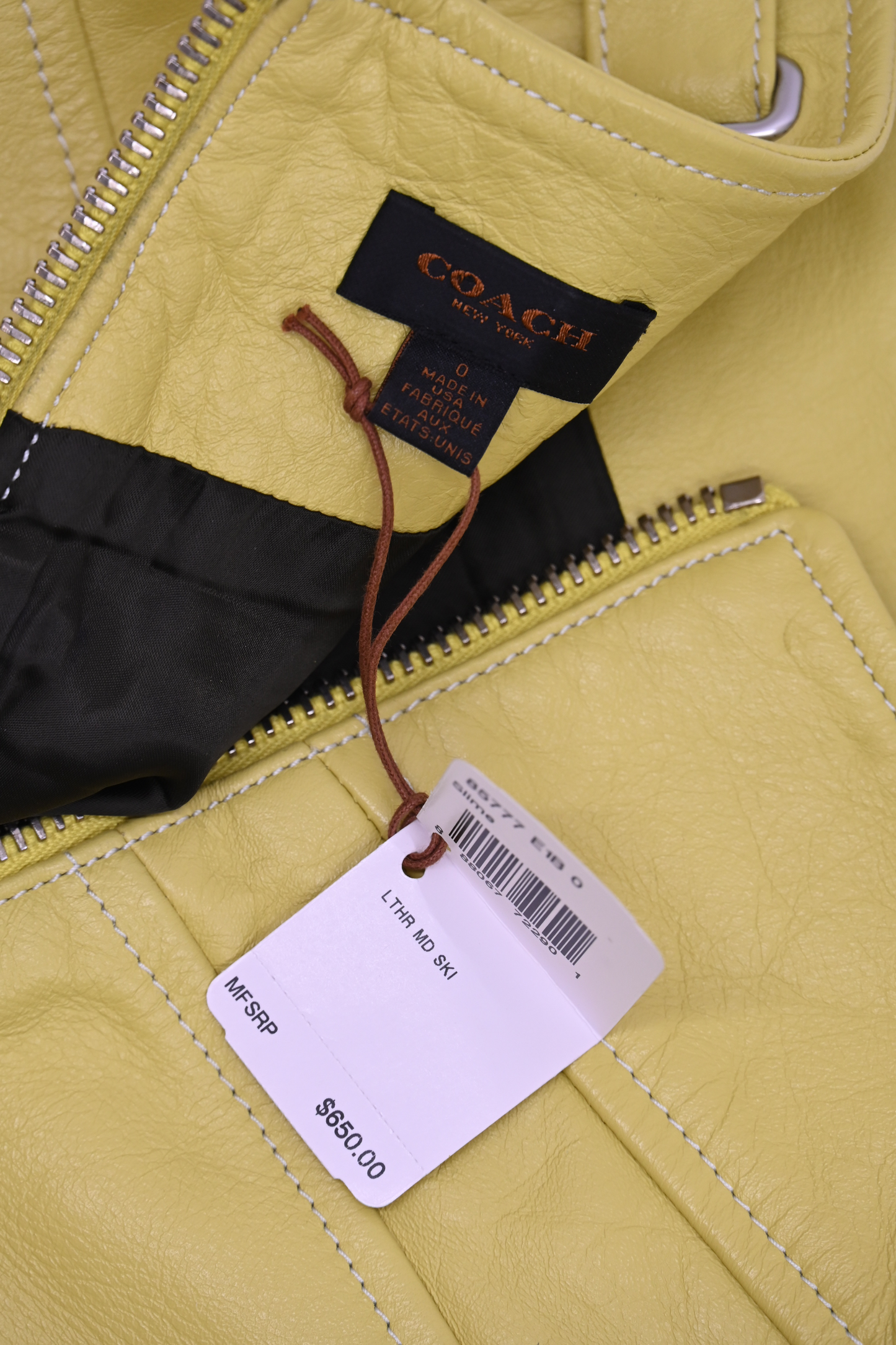 Coach Calf Leather Mini Skirt, NWT