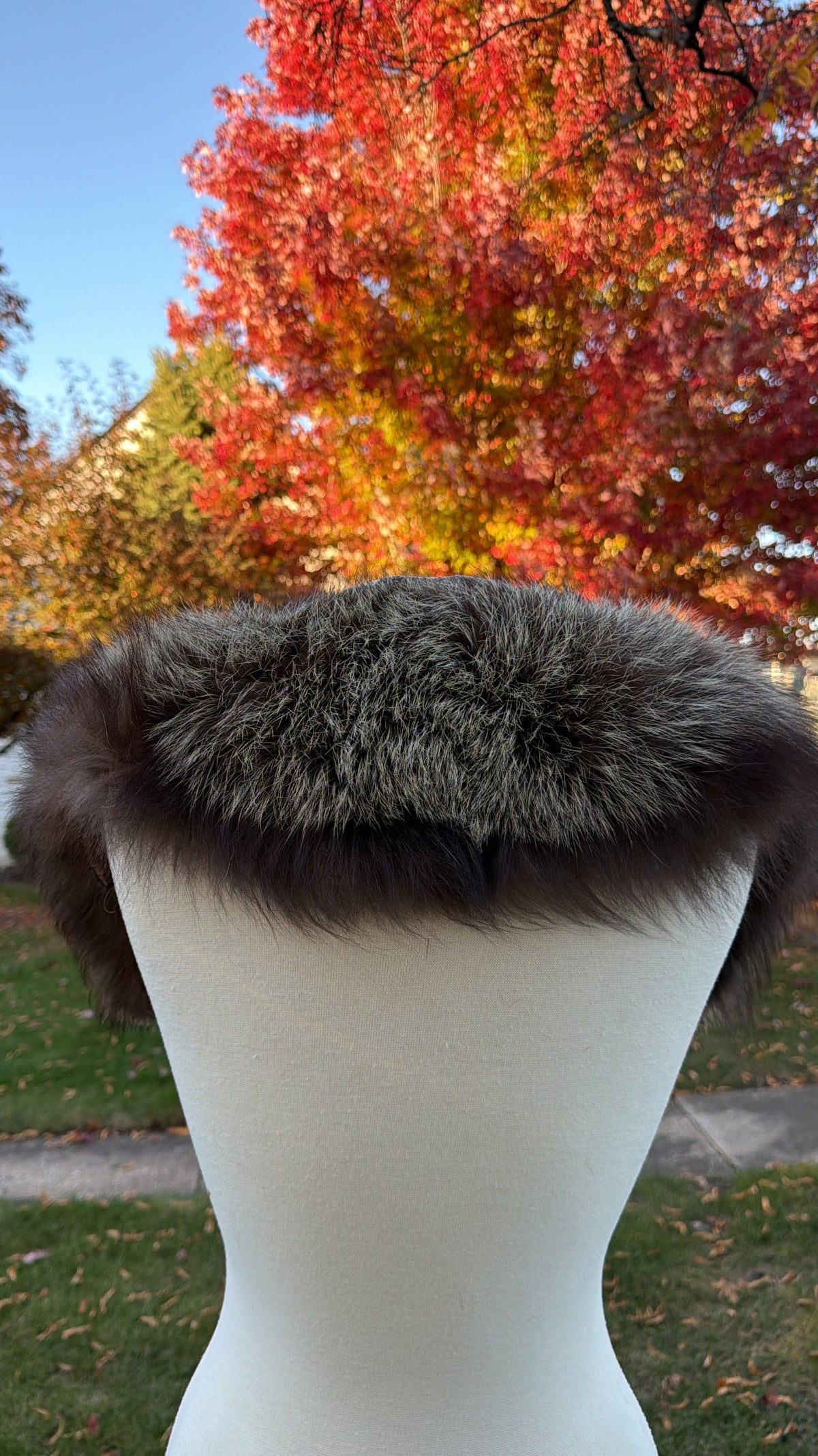 Vintage Silver Fox Shawl Collar
