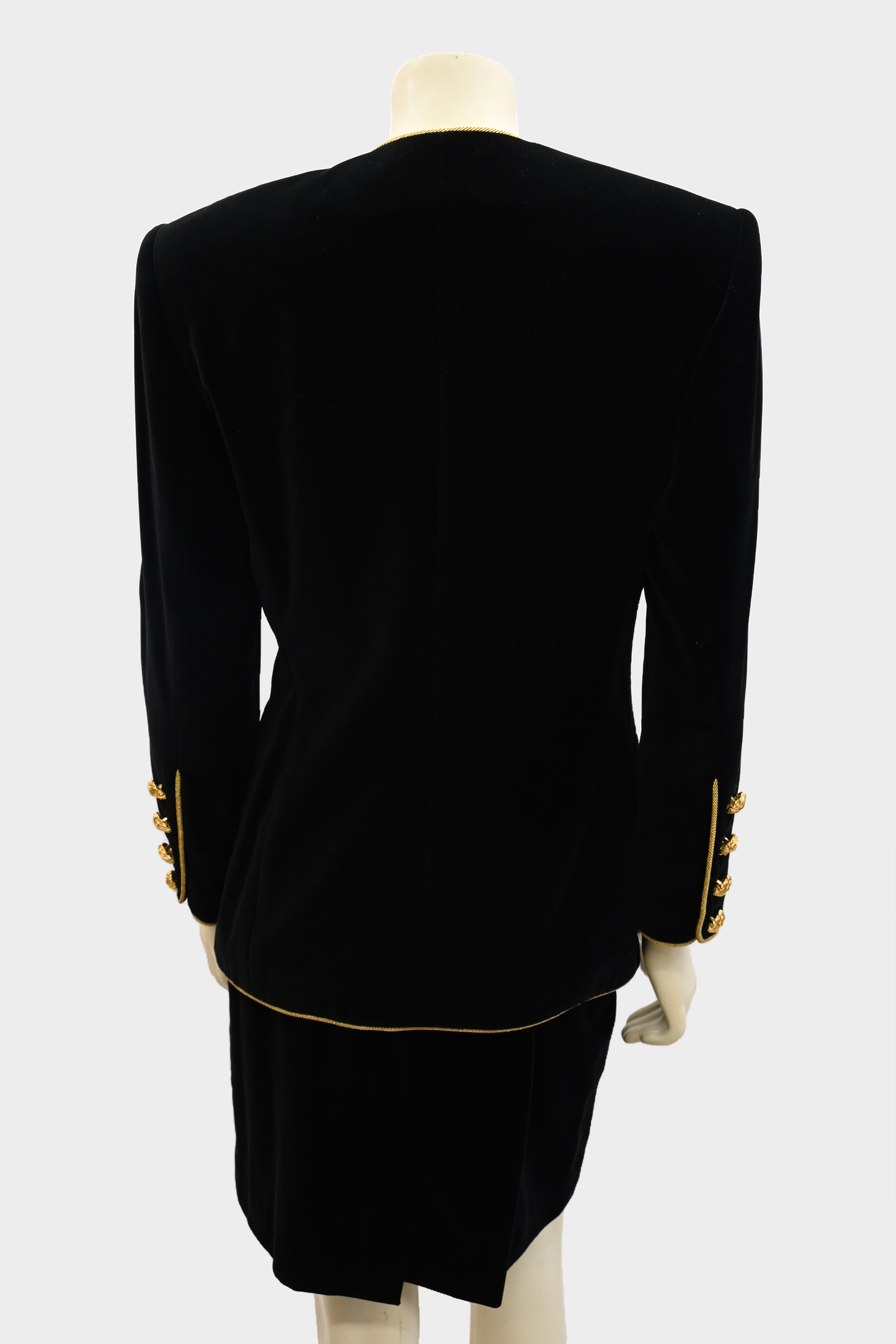 Escada FW 1990 Beaded Velvet 2-Piece Set, Jacket & Skirt