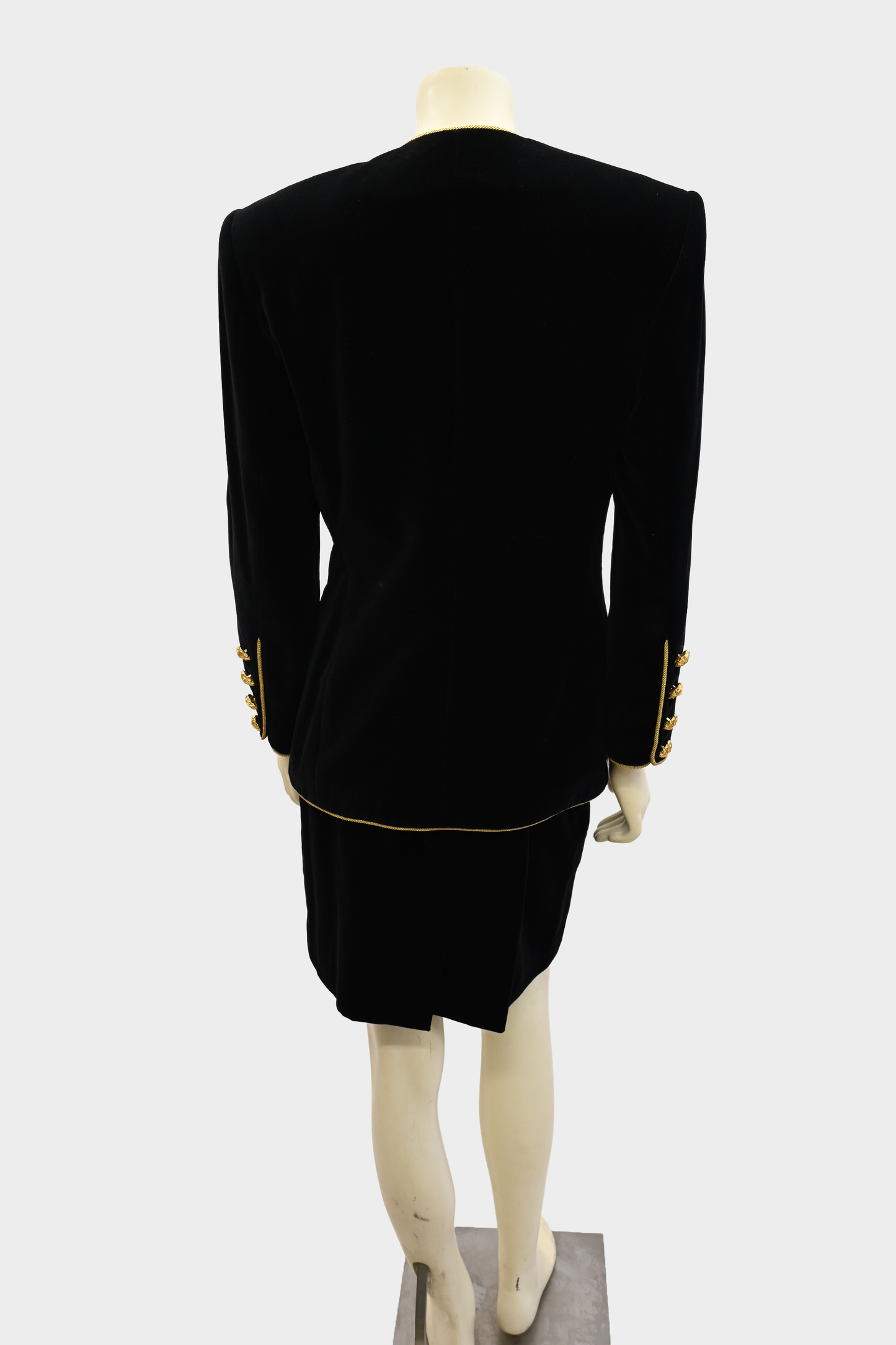 Escada FW 1990 Beaded Velvet 2-Piece Set, Jacket & Skirt