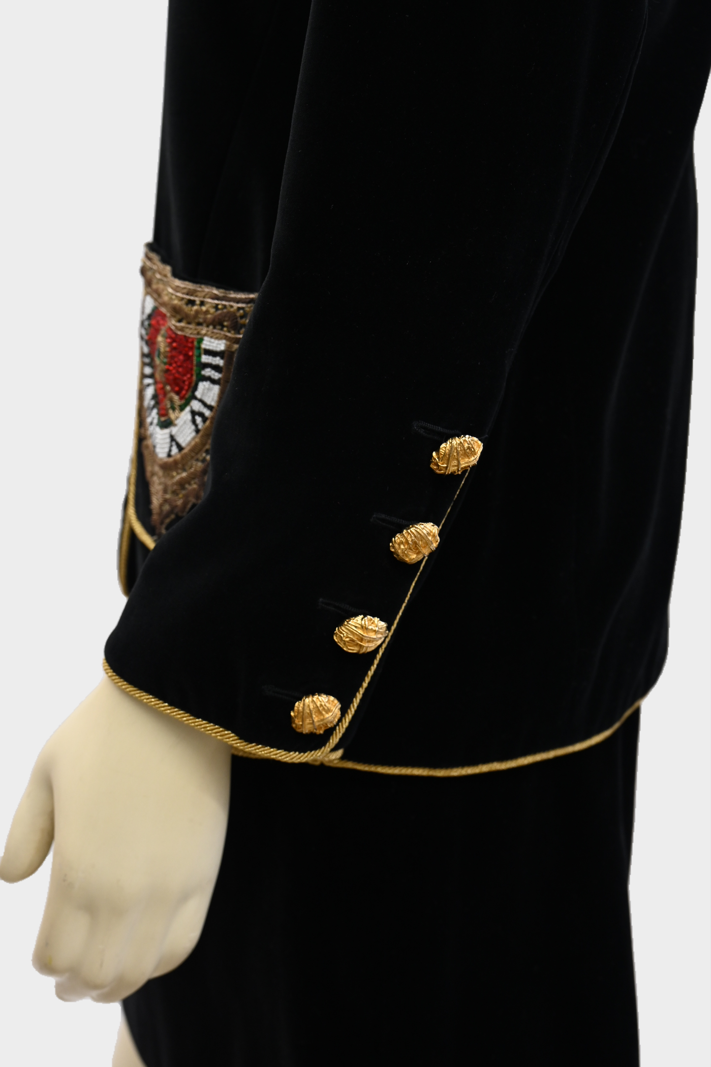 Escada FW 1990 Beaded Velvet 2-Piece Set, Jacket & Skirt