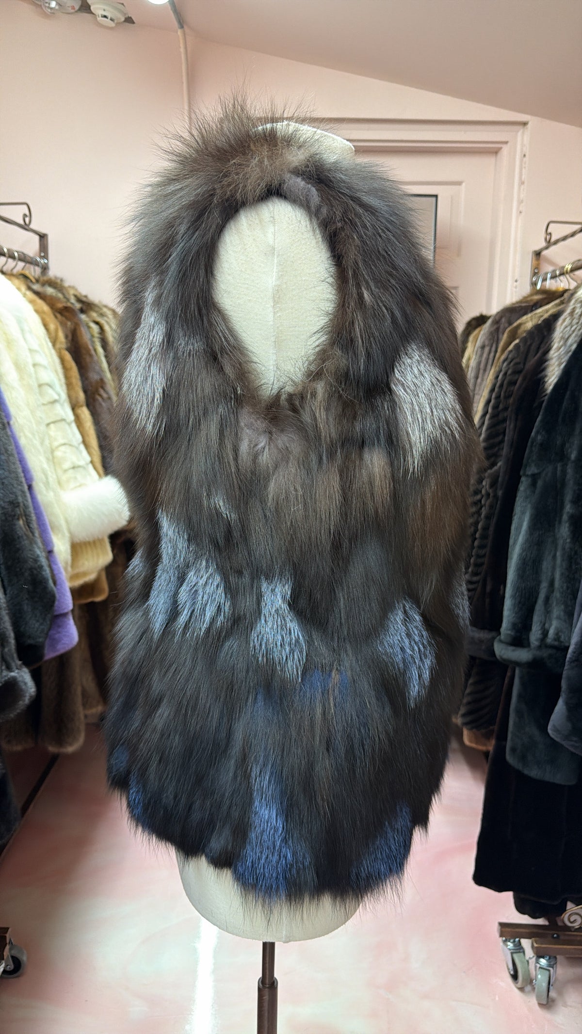 Neiman Marcus Silver Fox Dyed Vest
