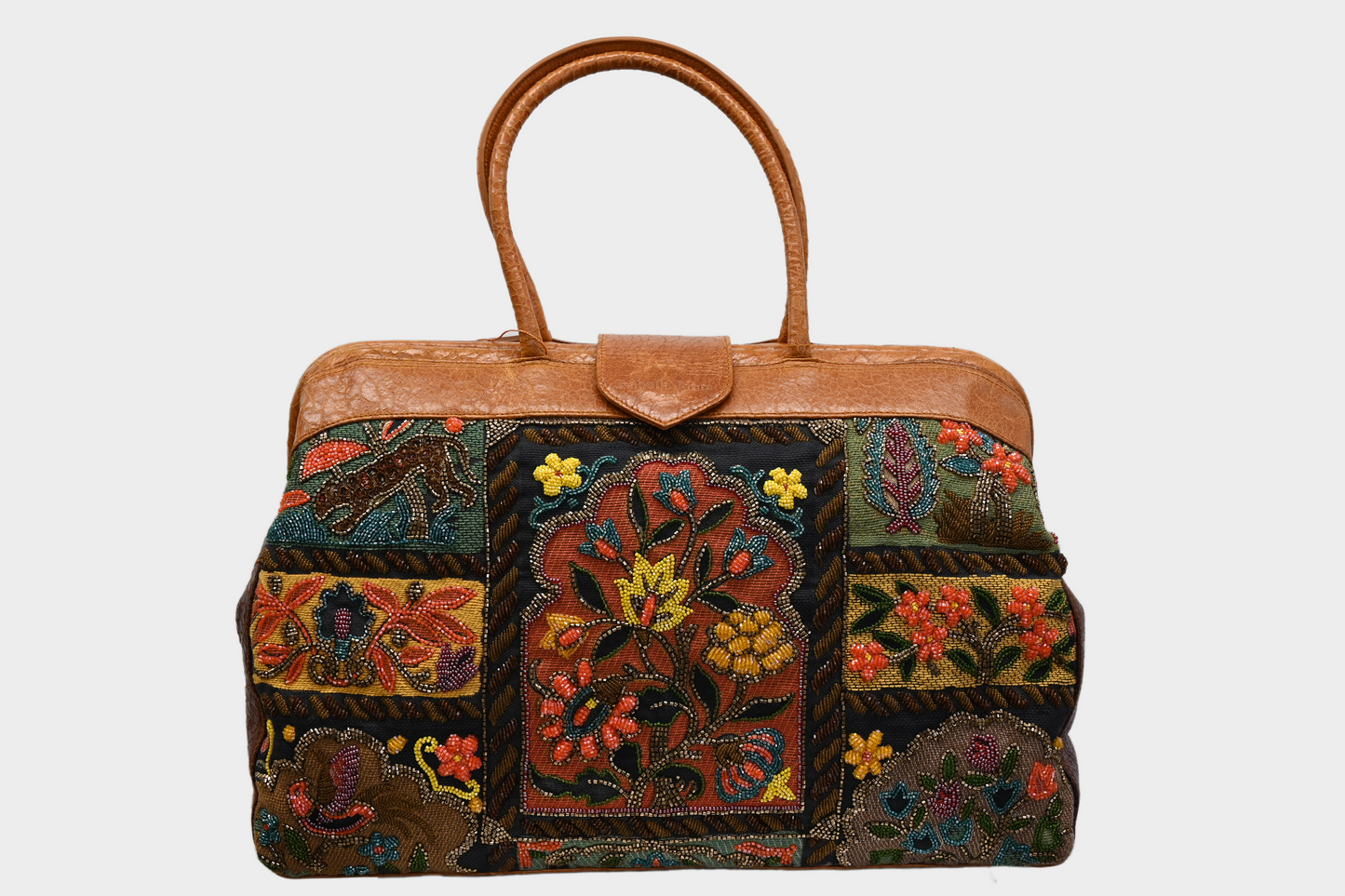 Isabella Fiore Beaded Patchwork Handbag NWT