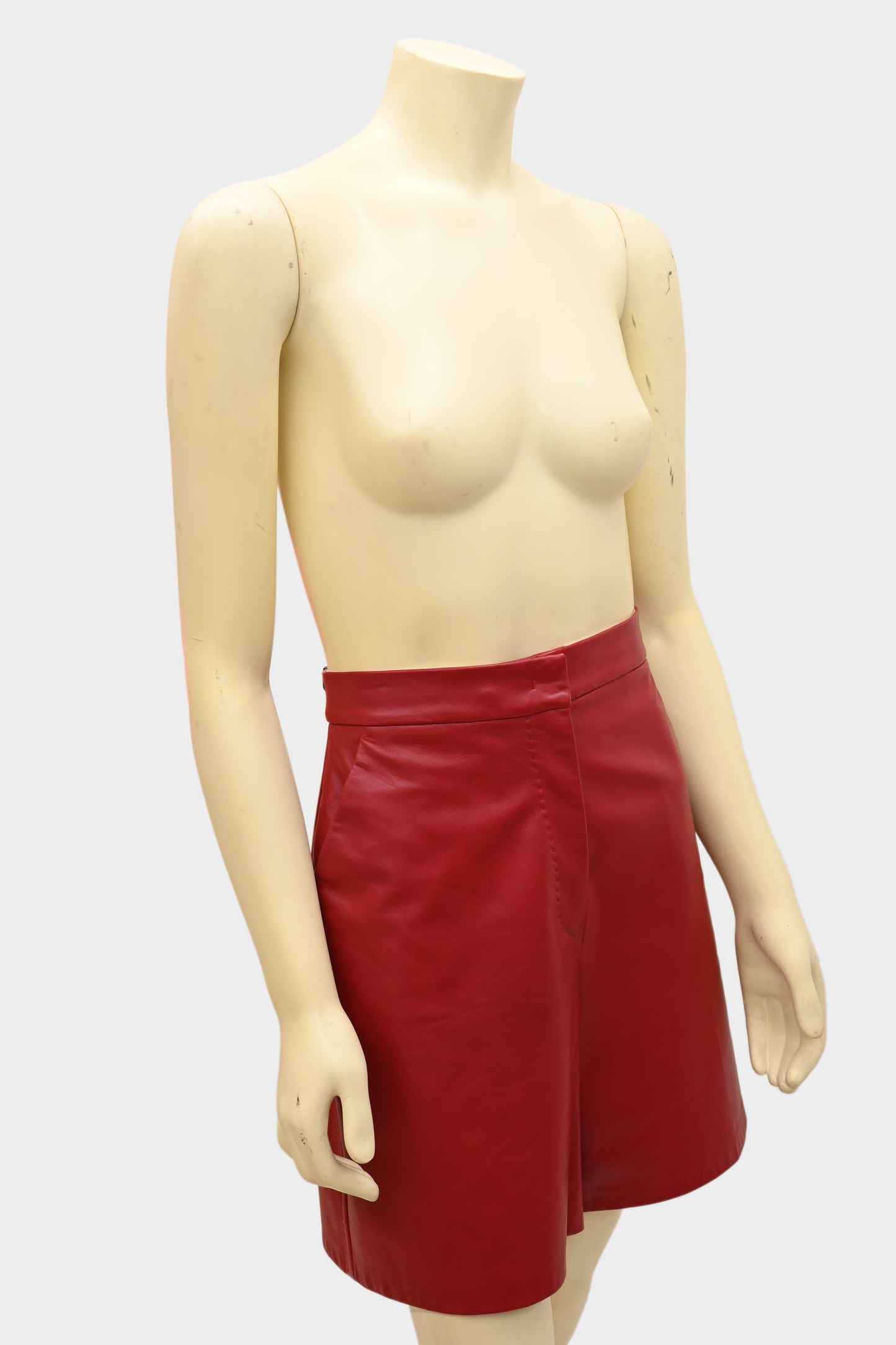 Max Mara 'Lacuna' Lamb Leather Bermuda Shorts