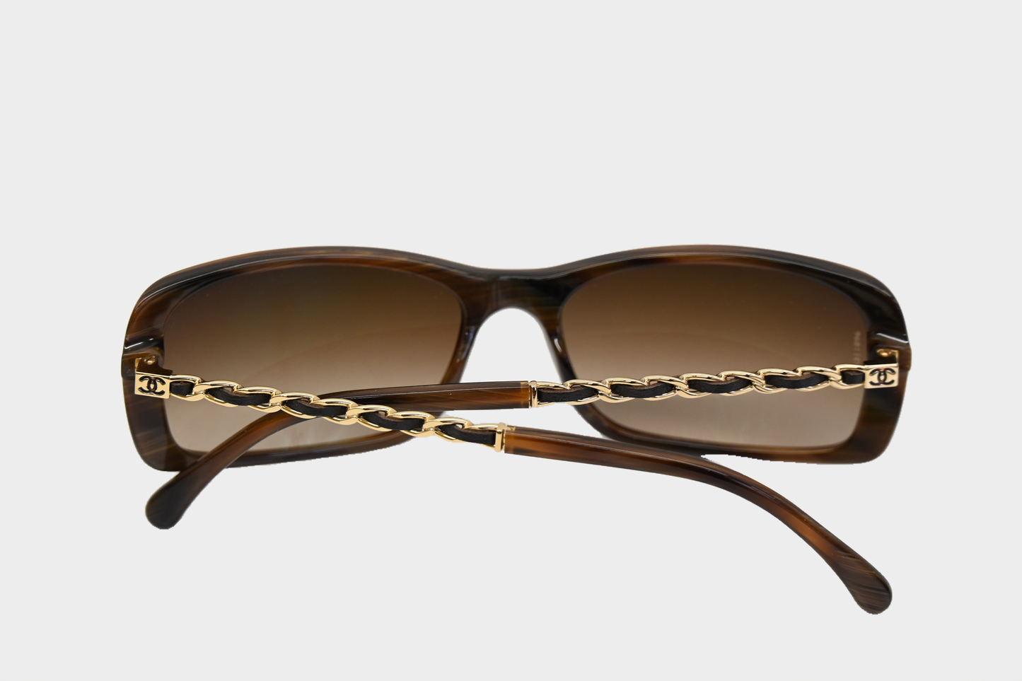 Chanel Brown Chain-Link Sunglasses