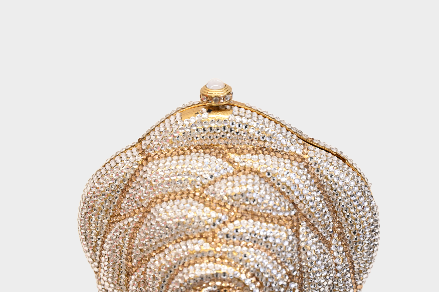 Unsigned Crystal Rose Minaudière Evening Bag