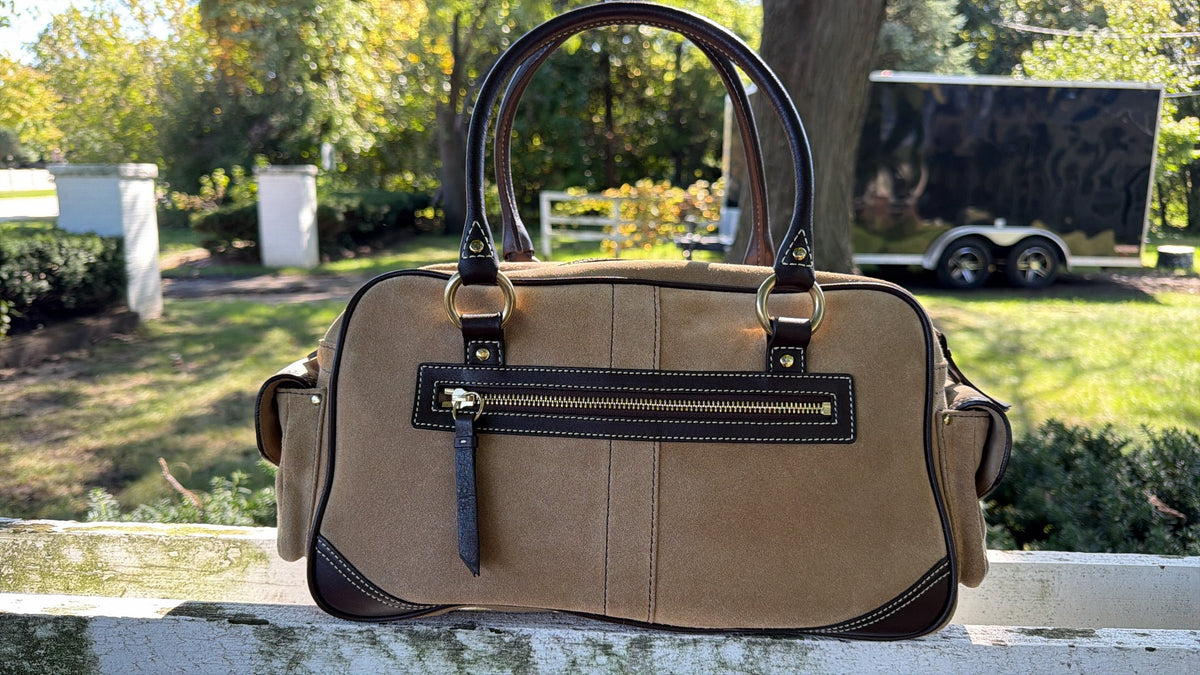 Vintage Coach Daphne Legacy Suede & Leather Satchel Bag 3681