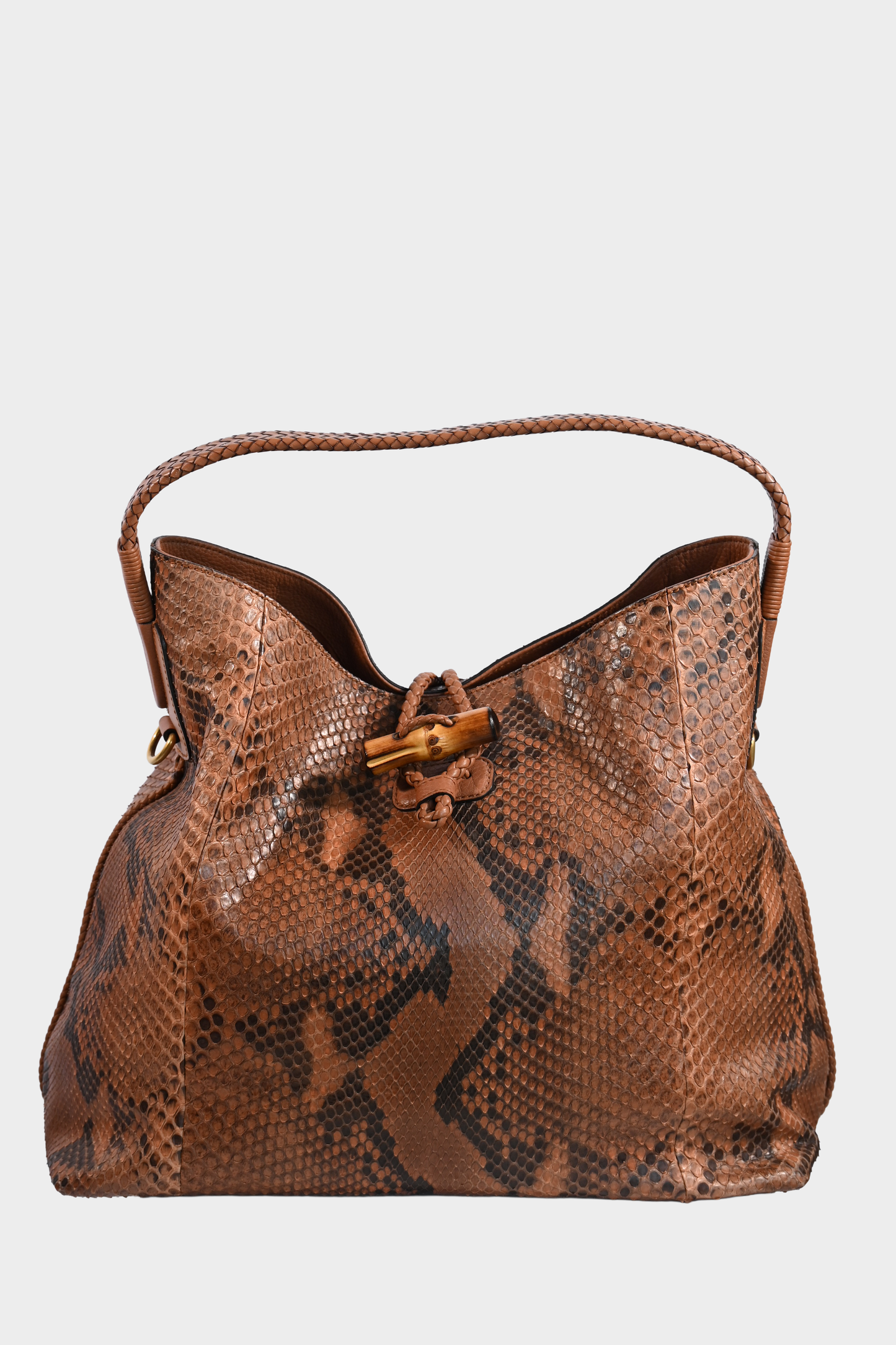 Gucci Python Bamboo Tote Bag