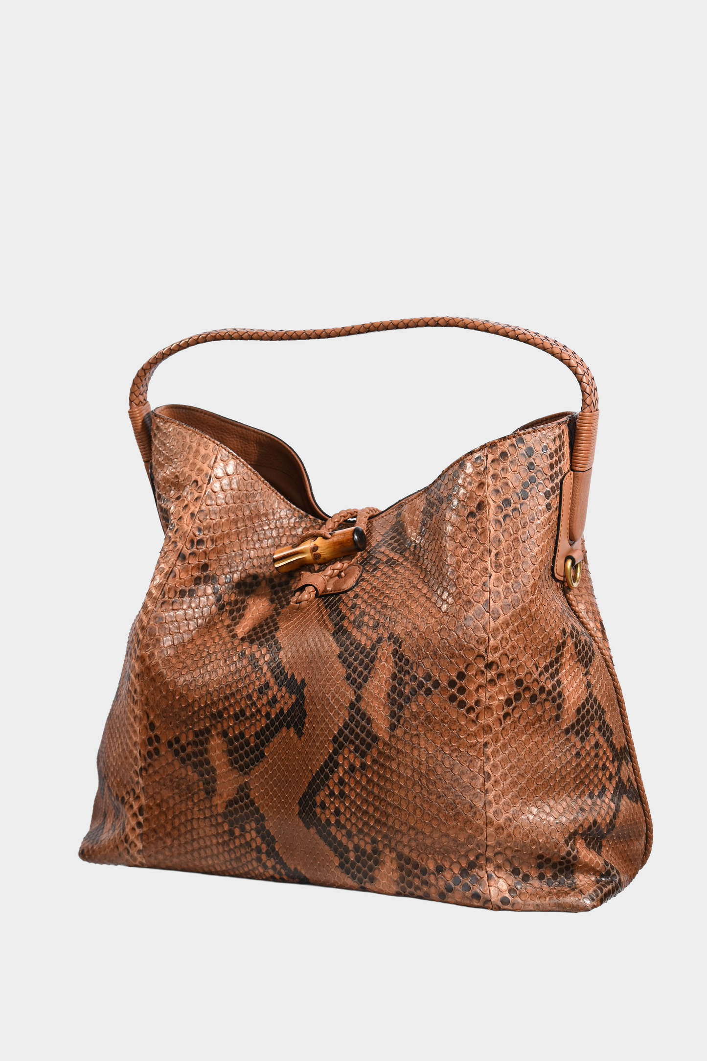 Gucci Python Bamboo Tote Bag
