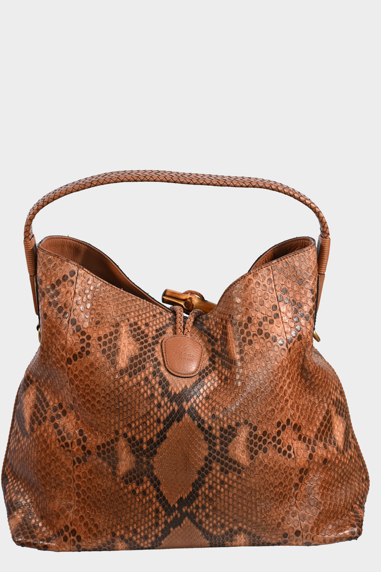 Gucci Python Bamboo Tote Bag
