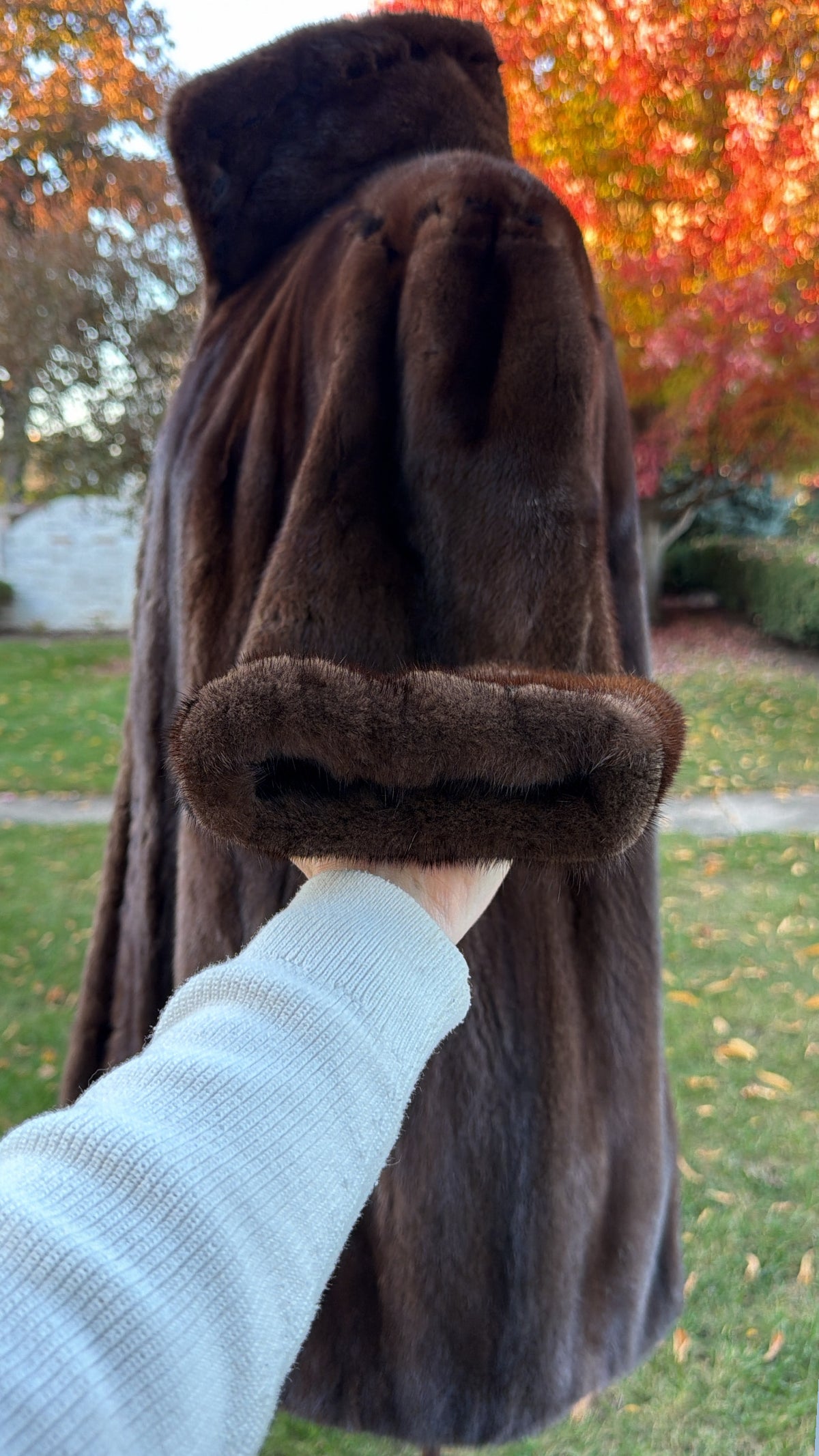 Neiman Marcus Mink Fur & Leather Whipstitch Reversible Jacket