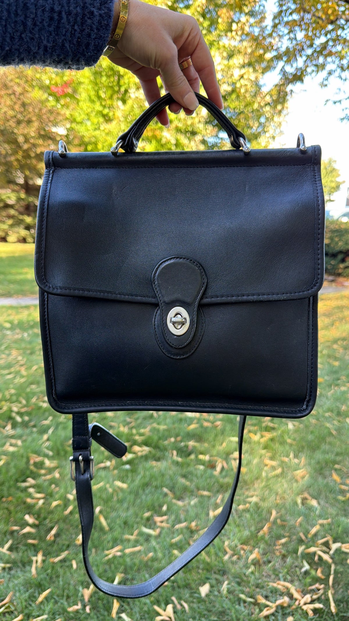 Vintage Coach Willis 9927 Black Leather Bag