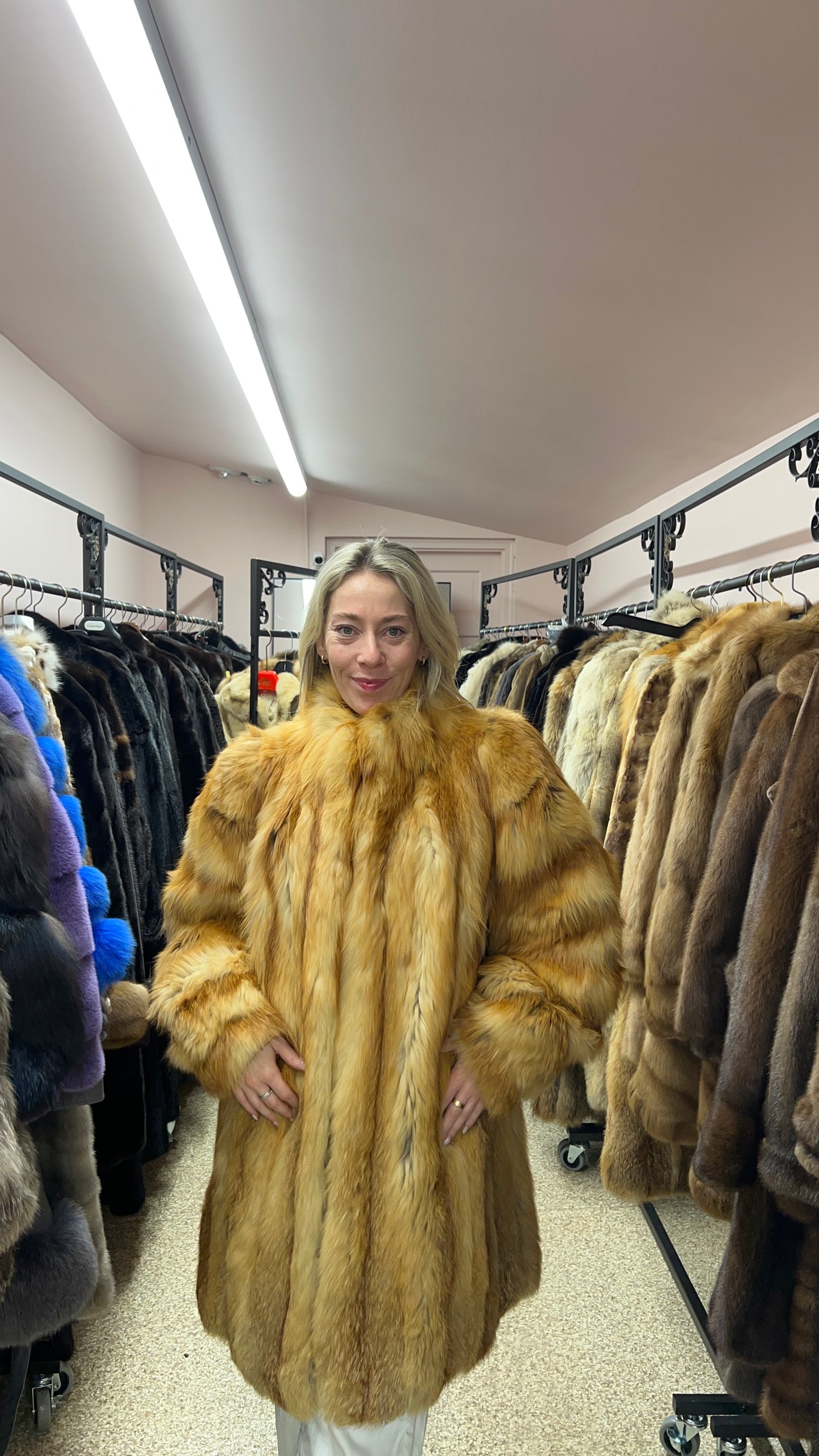 Red Fox Fur Stroller Coat