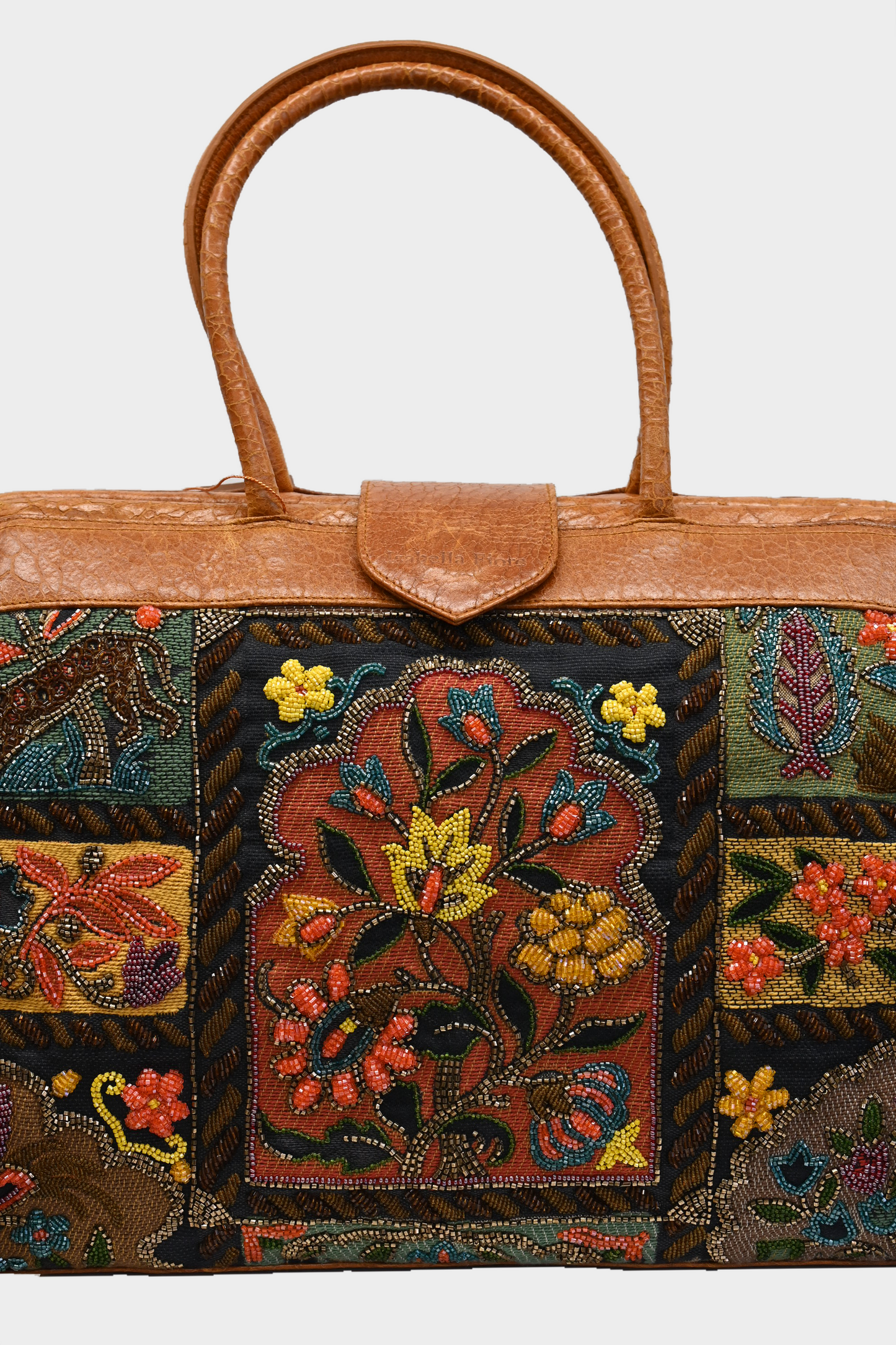 Isabella Fiore Beaded Patchwork Handbag NWT