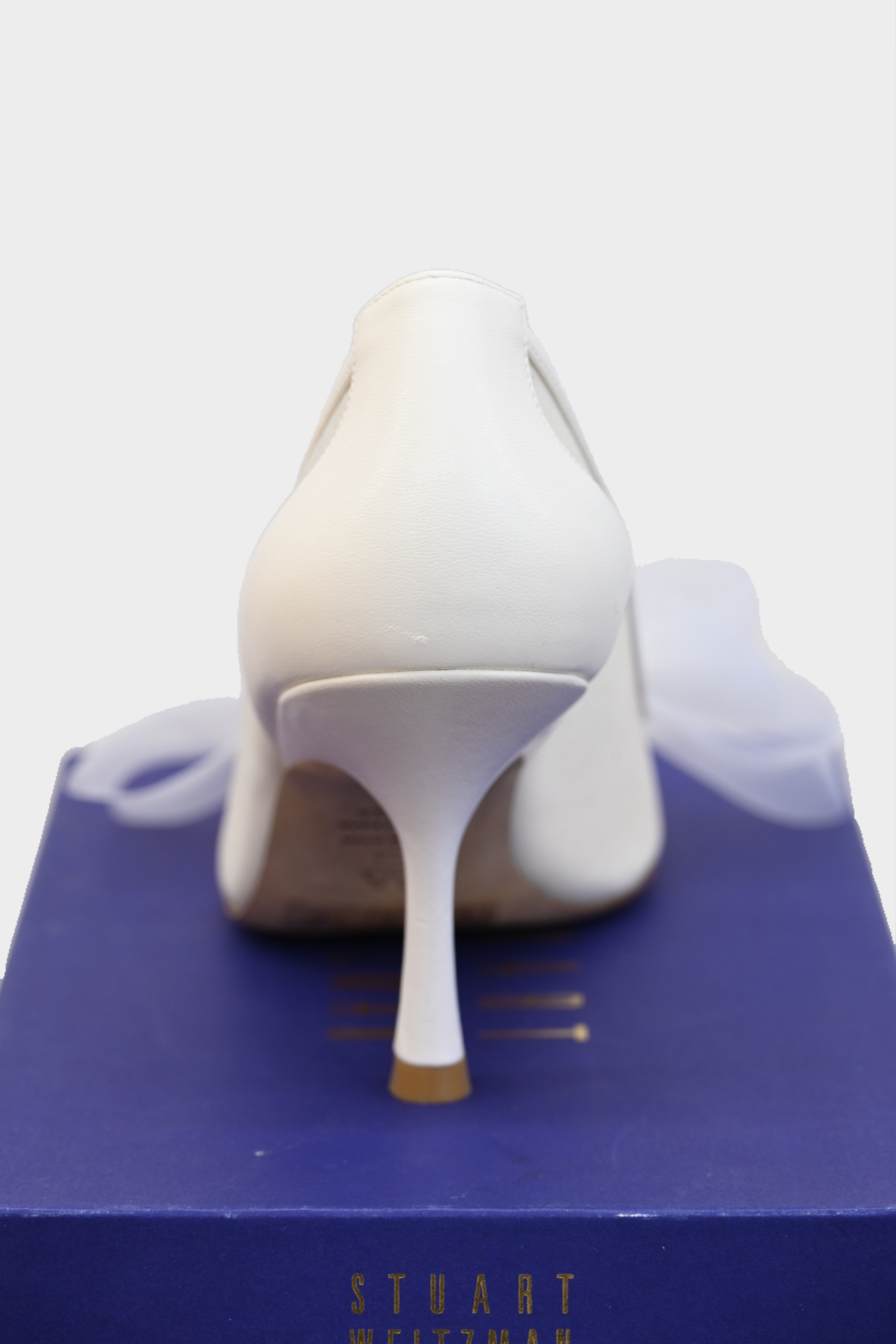 Stuart Weitzman White Tulle Bow Heels