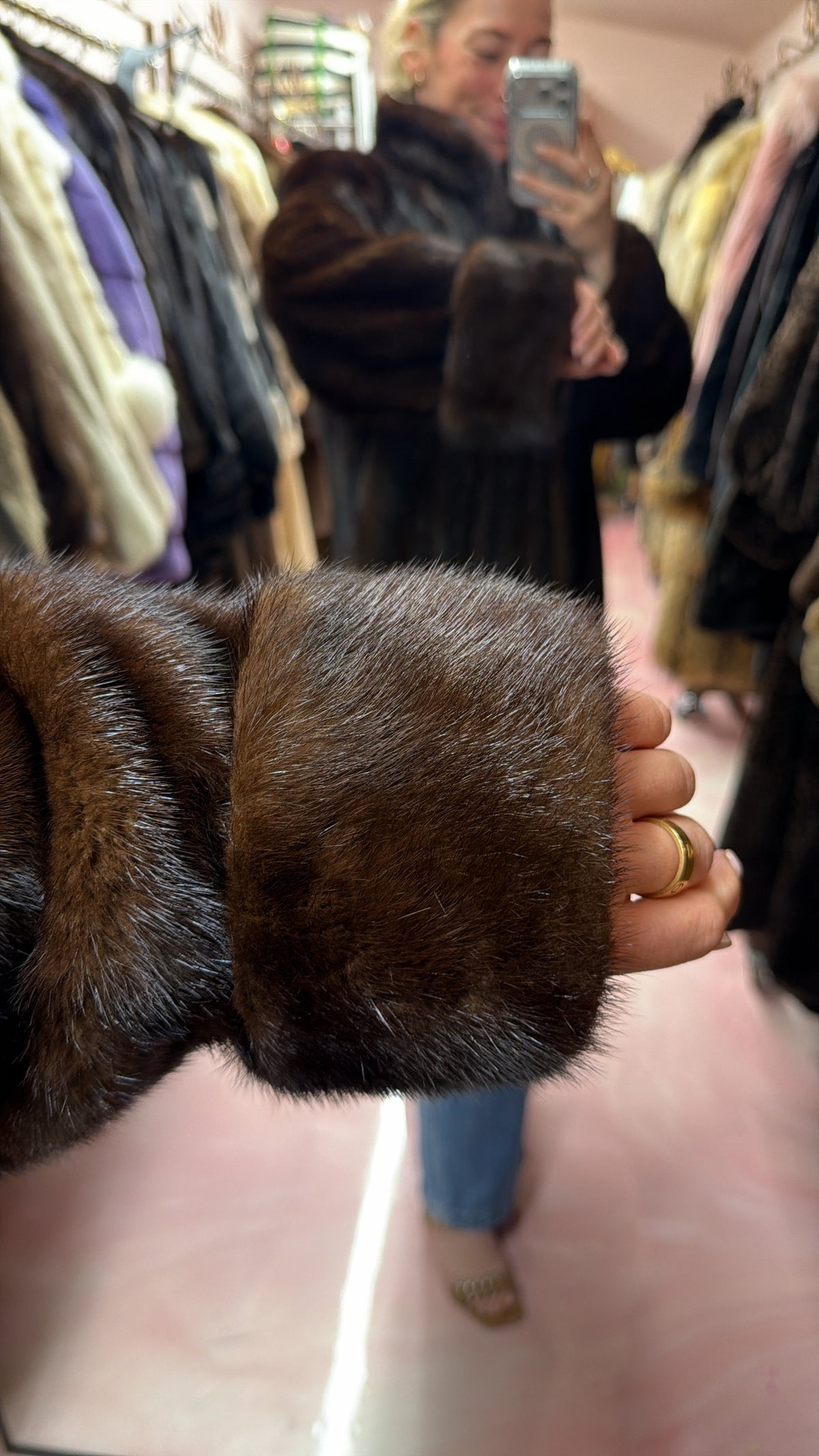 Chocolate Brown Mink Jacket