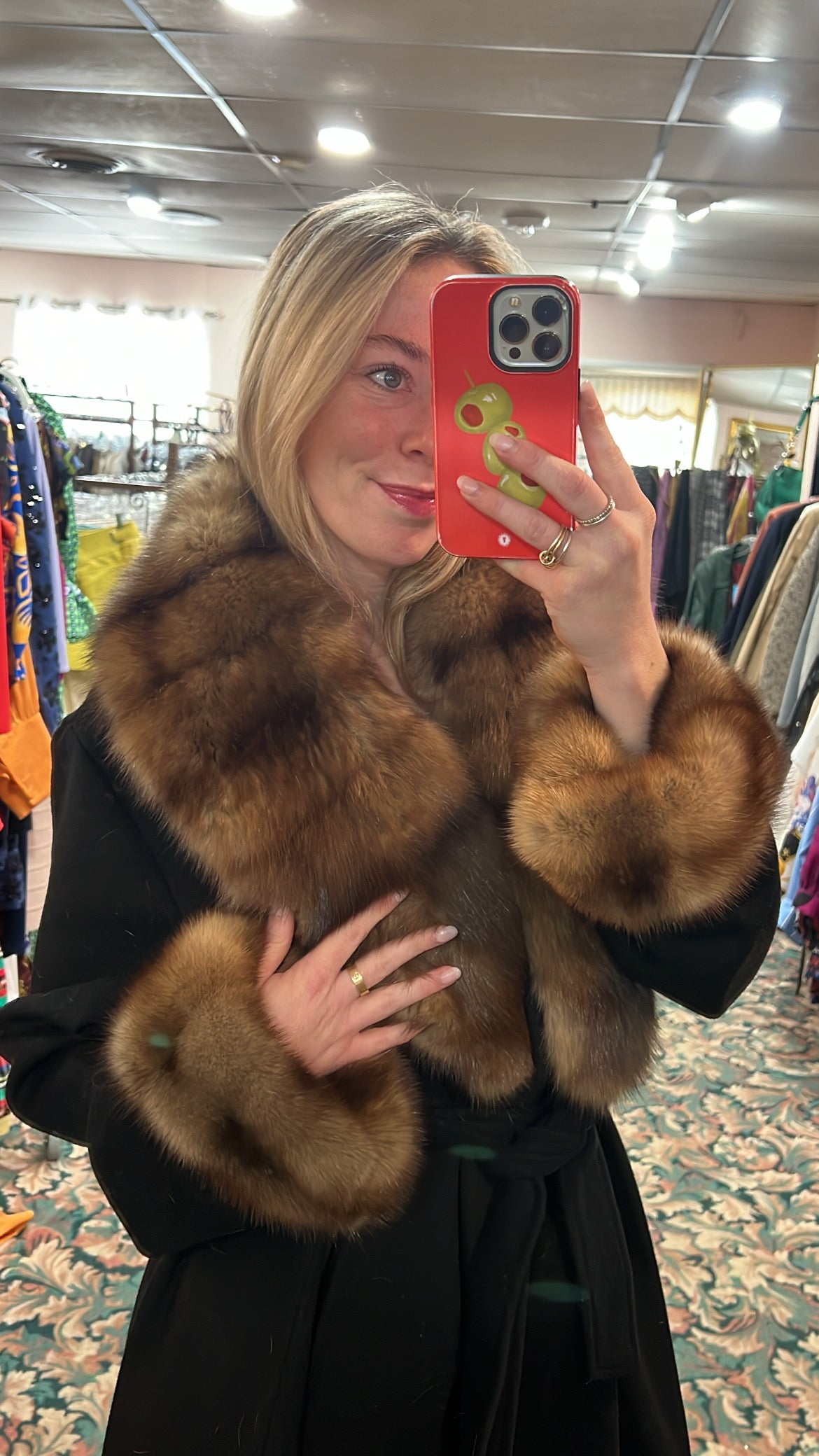 Wool & Sable Fur Coat