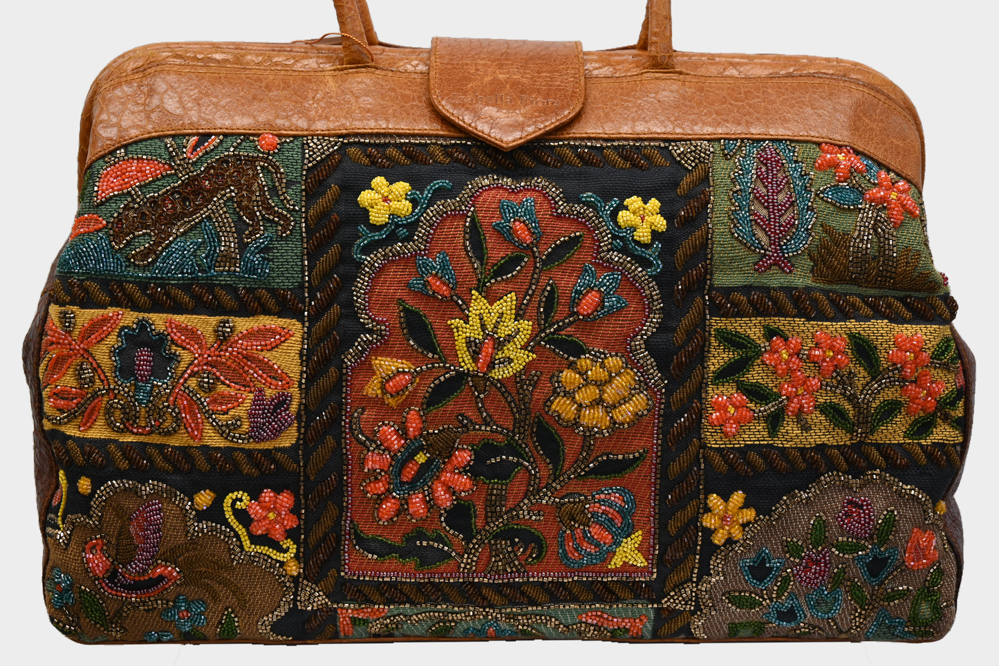 Isabella Fiore Beaded Patchwork Handbag NWT