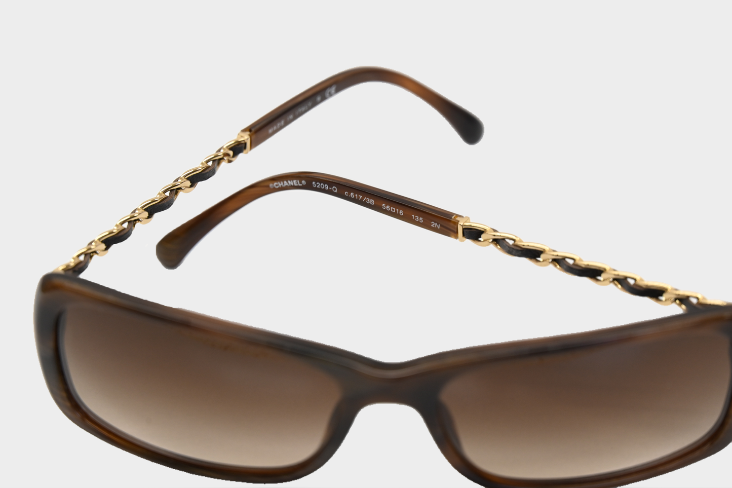 Chanel Brown Chain-Link Sunglasses