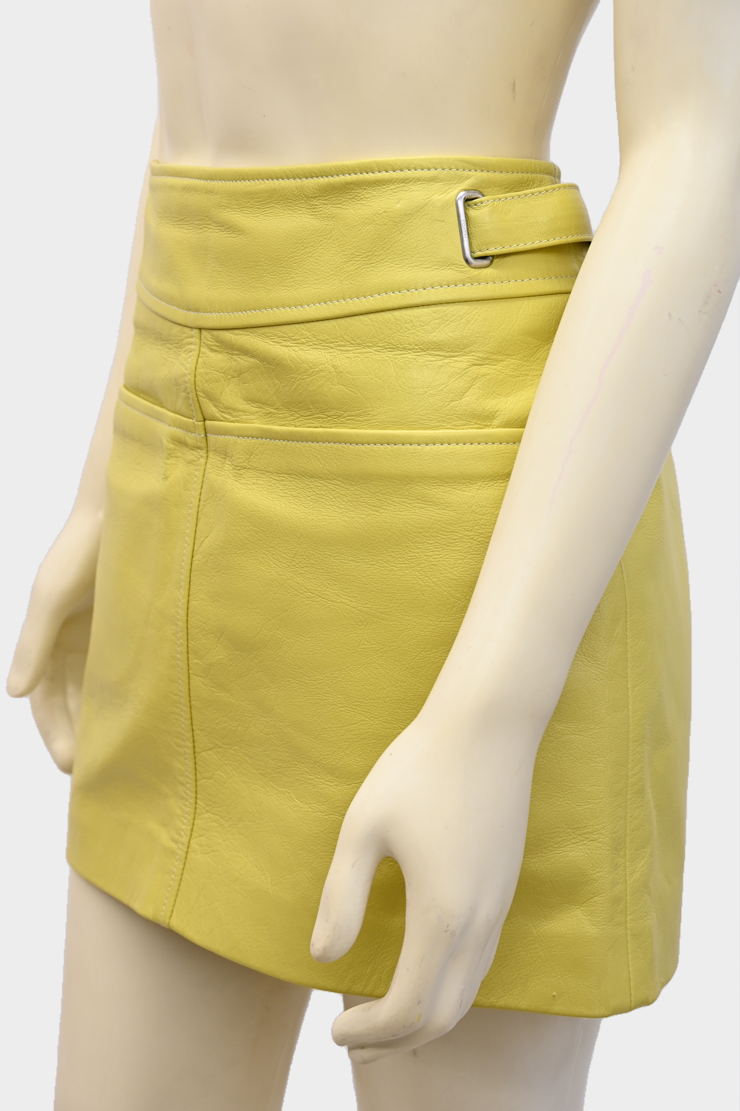 Coach Calf Leather Mini Skirt, NWT