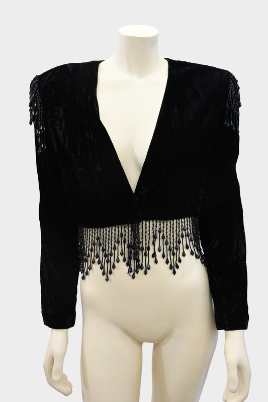 Vintage Velvet Beaded Evening Jacket