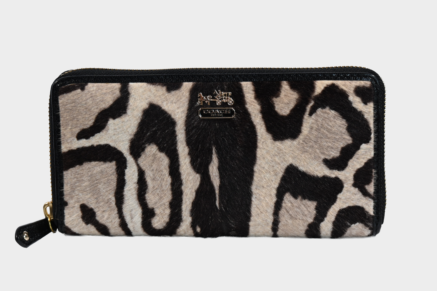 Coach Legacy Ocelot Calf Hair Zip Wallet Style 48530