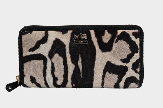 Coach Legacy Ocelot Calf Hair Zip Wallet Style 48530