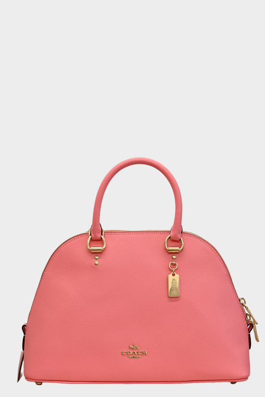 Coach Katy Satchel Crossbody Pink Lemonade Leather